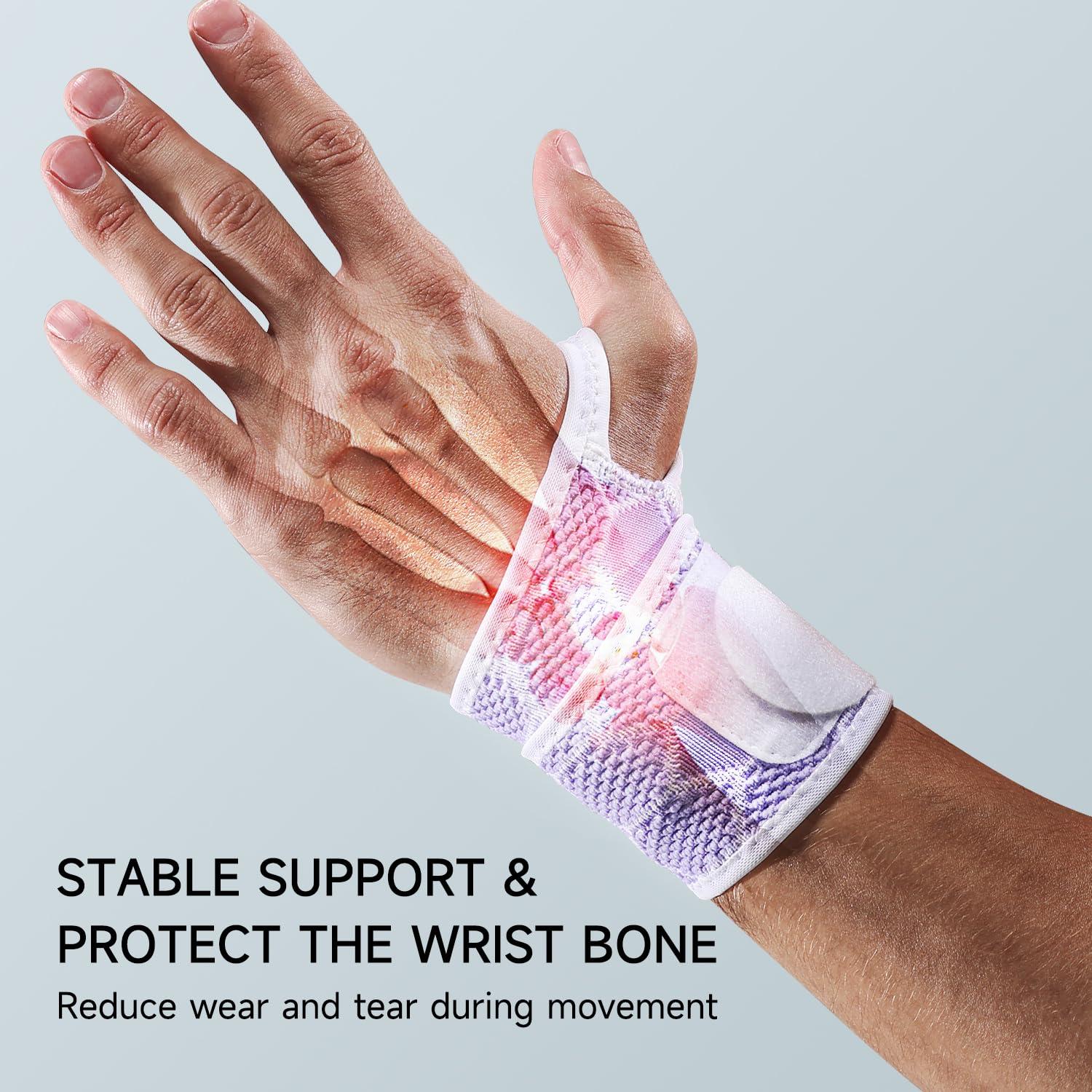 Faja de Muñeca Domaste Violeta - Soporte Ajustable Sin Neopreno