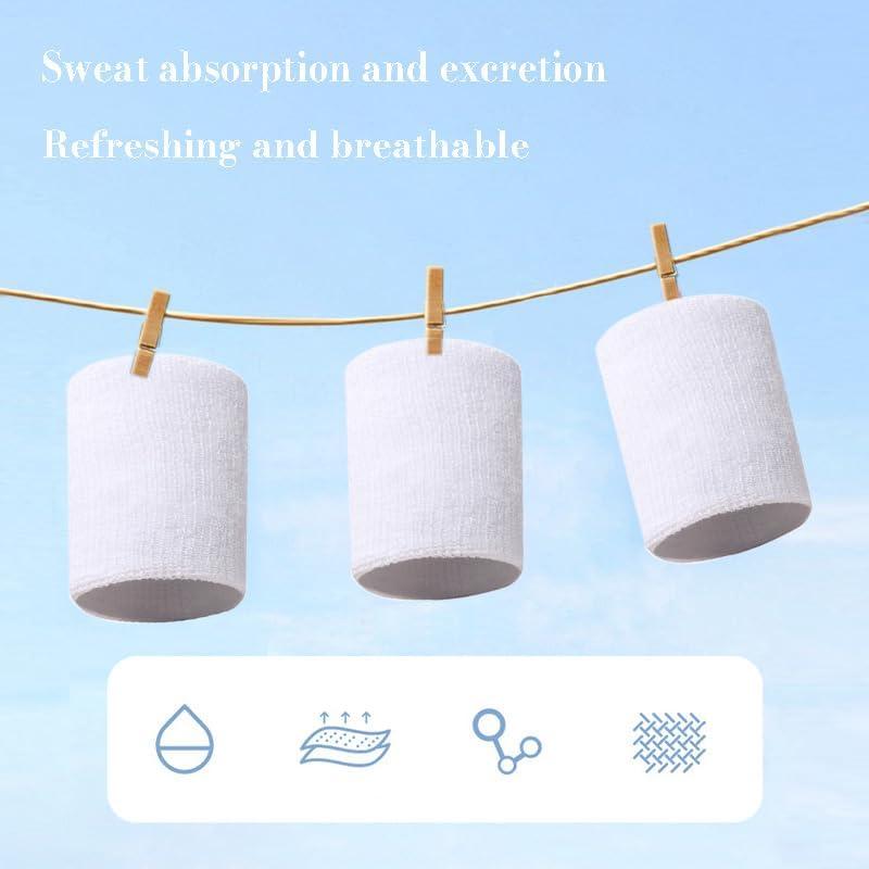 8 Muñequera Deportiva Naturahand Algodón Elástico Negro Blanco