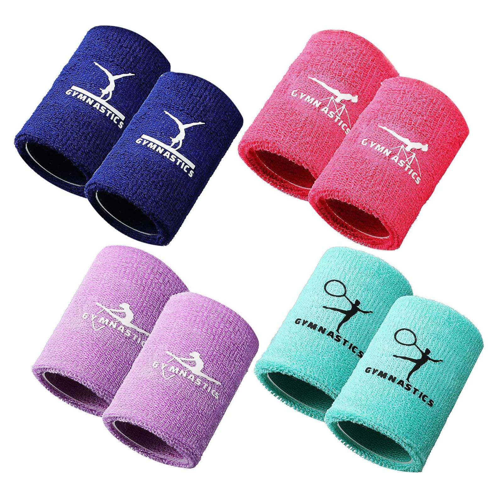 Muñequera de Gimnasia Charniol 4 Pares Coloridos 8x10 cm