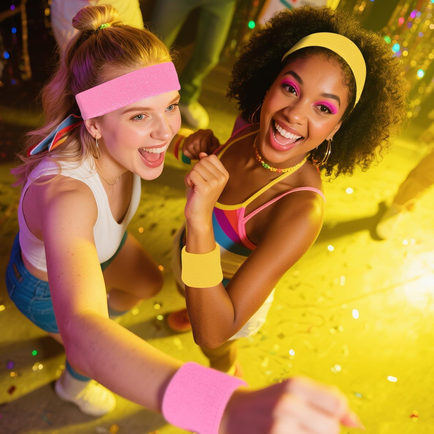 Set de Muñequera y Diademas Neón LoayBhok - 12 Piezas