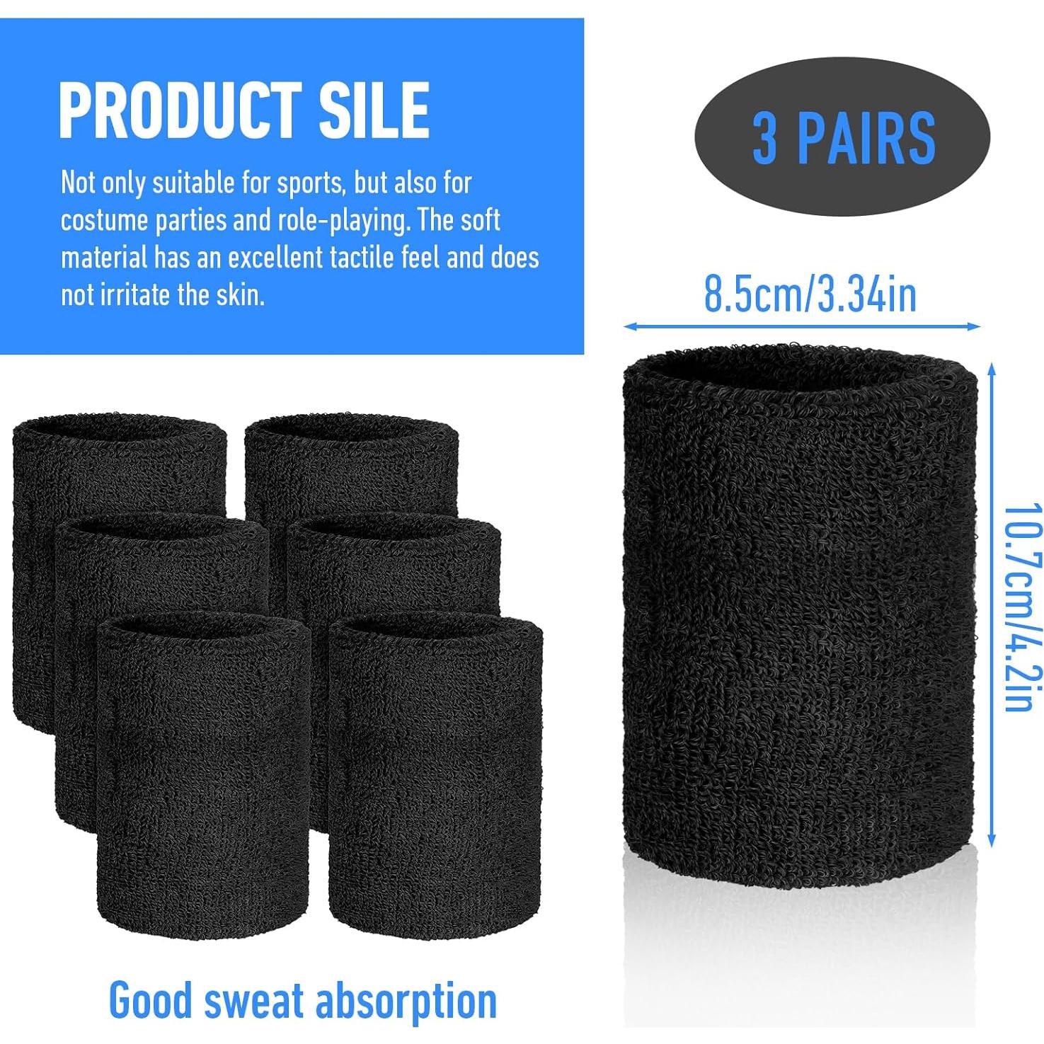 6 Pulseras Deportivas Quilax de Algodón para Sudor - Unisex