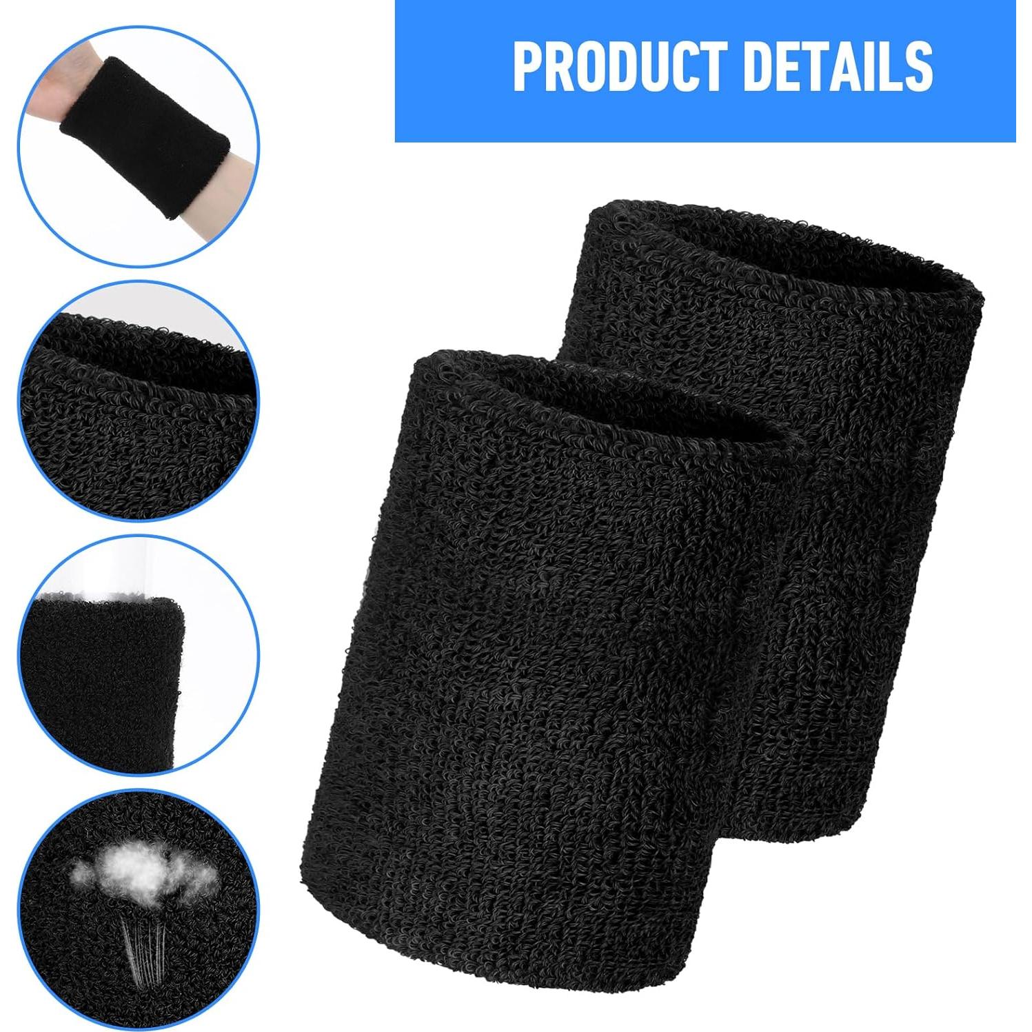 6 Pulseras Deportivas Quilax de Algodón para Sudor - Unisex