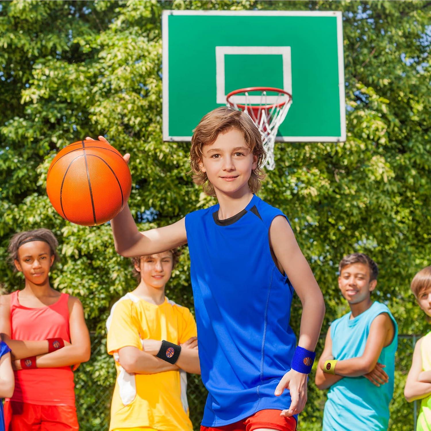 24 Pulseras Deportivas Gejoy para Niños Baloncesto Algodón