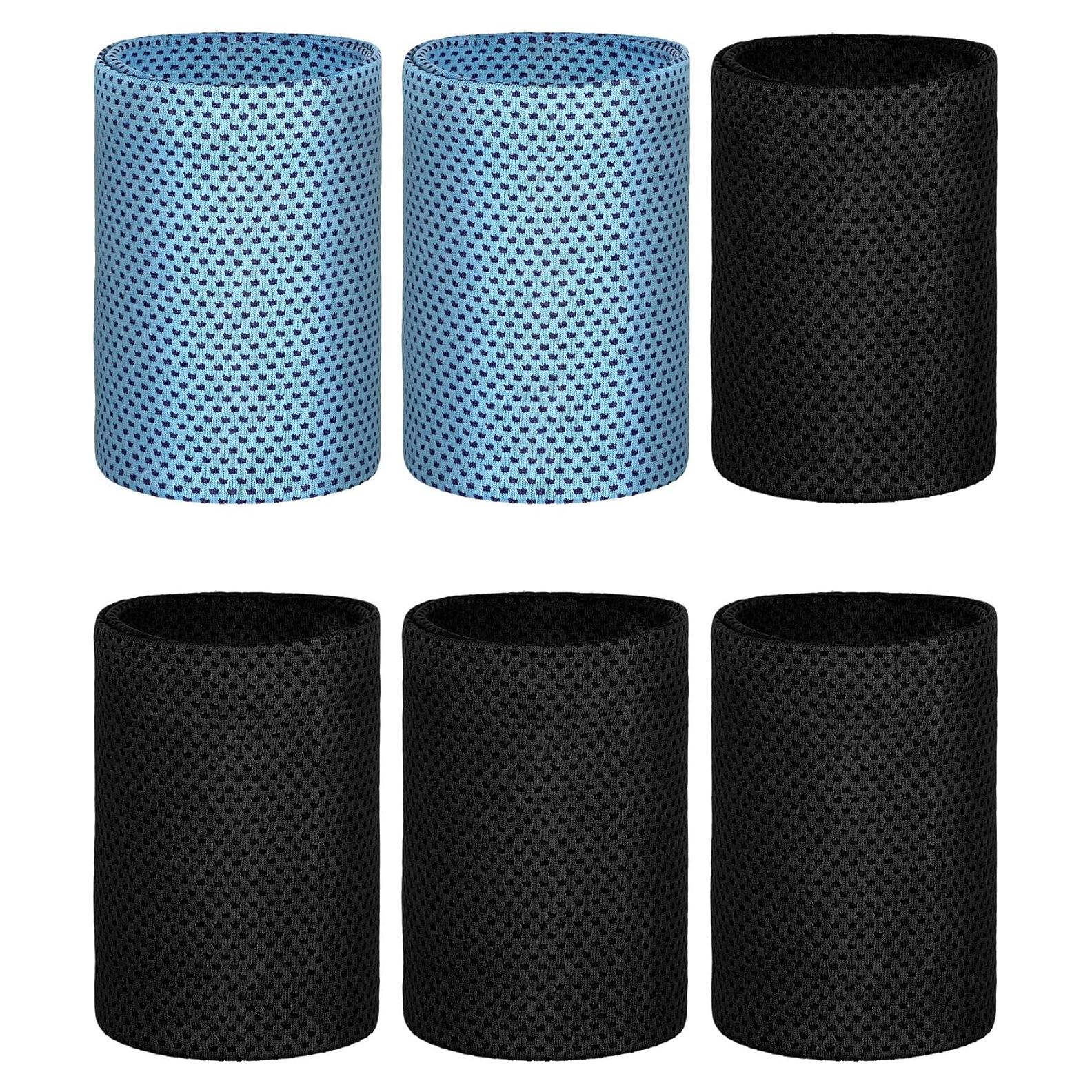 3 Pares Muñequera de Enfriamiento Gj para Mujeres - Azul y Negro