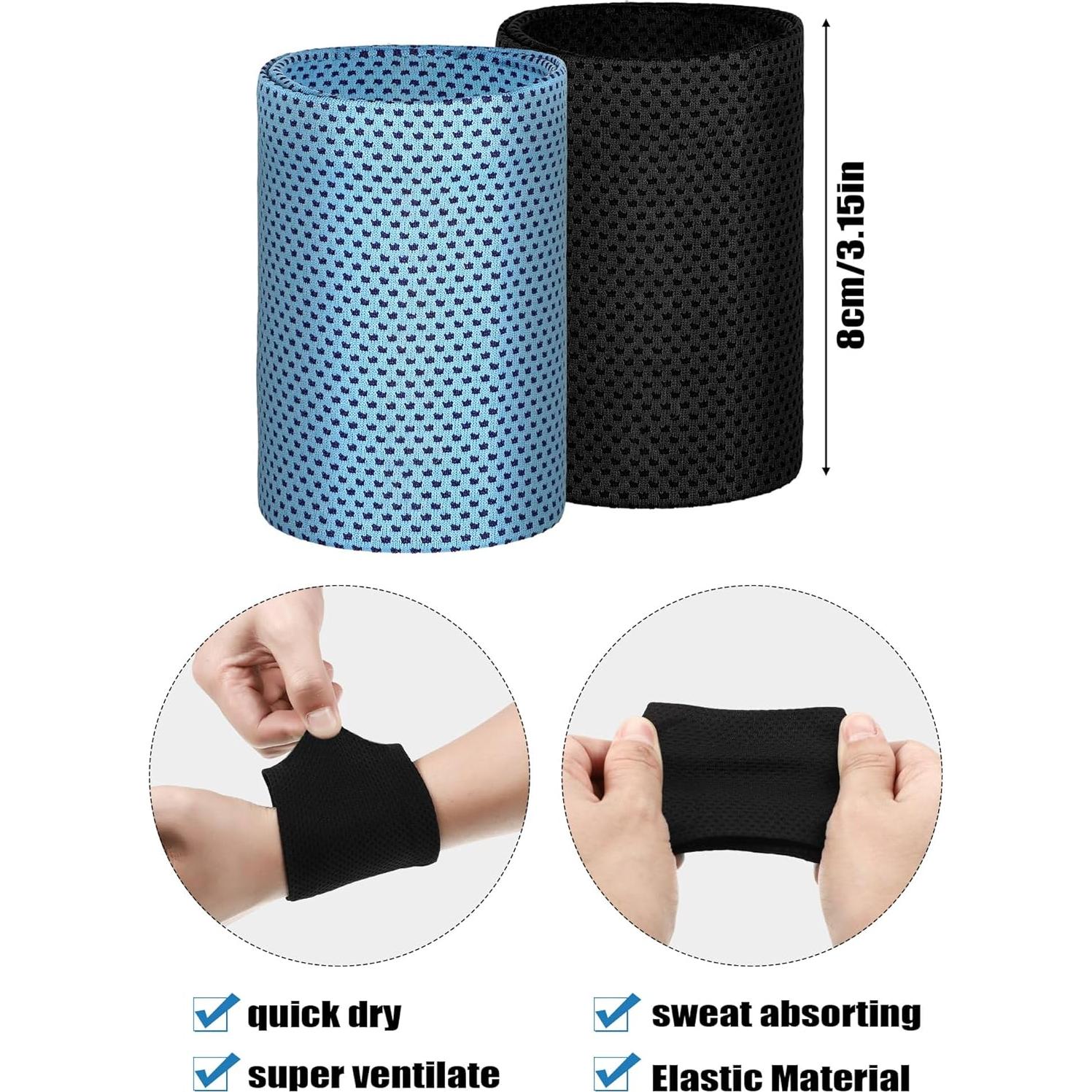 3 Pares Muñequera de Enfriamiento Gj para Mujeres - Azul y Negro