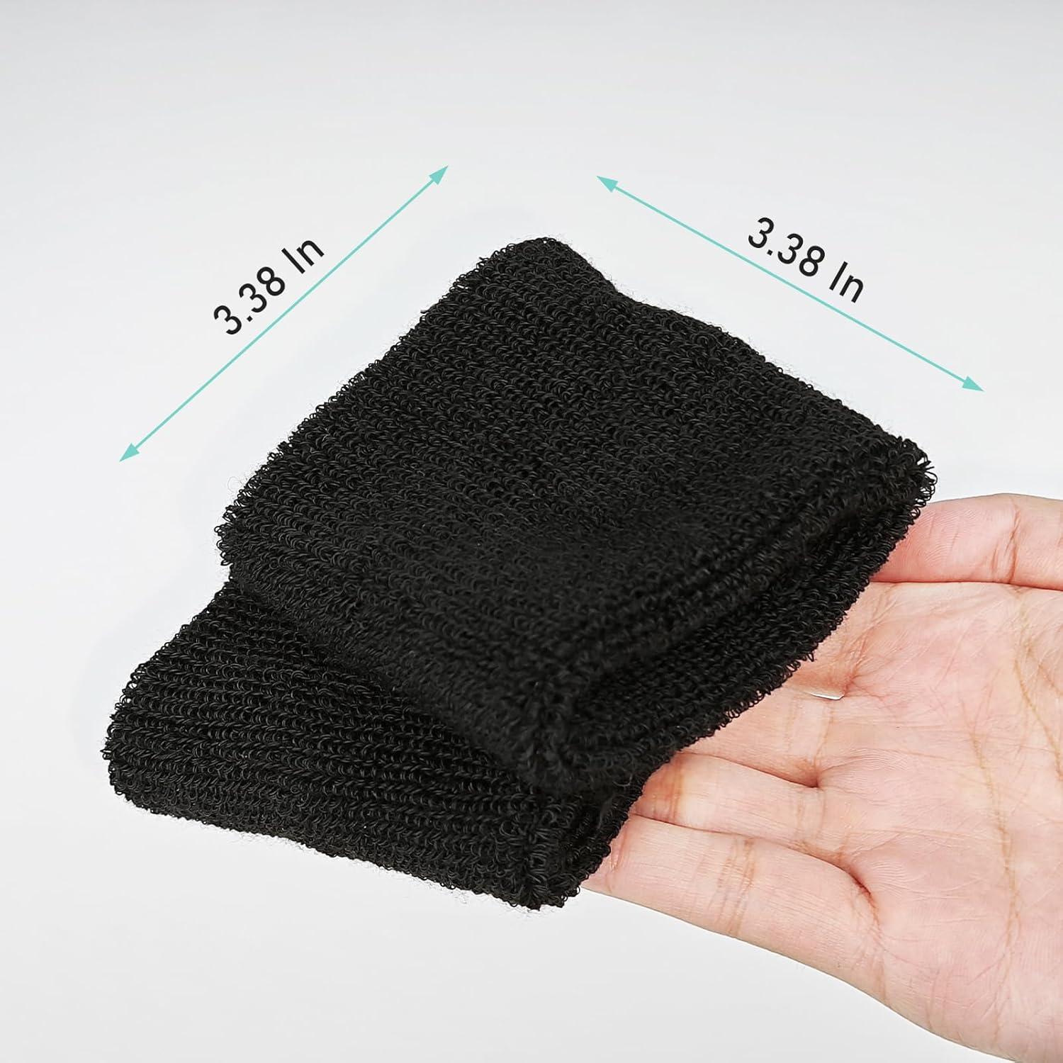 12 Muñequeras de Sudor IAXSEE Negras para Deportes