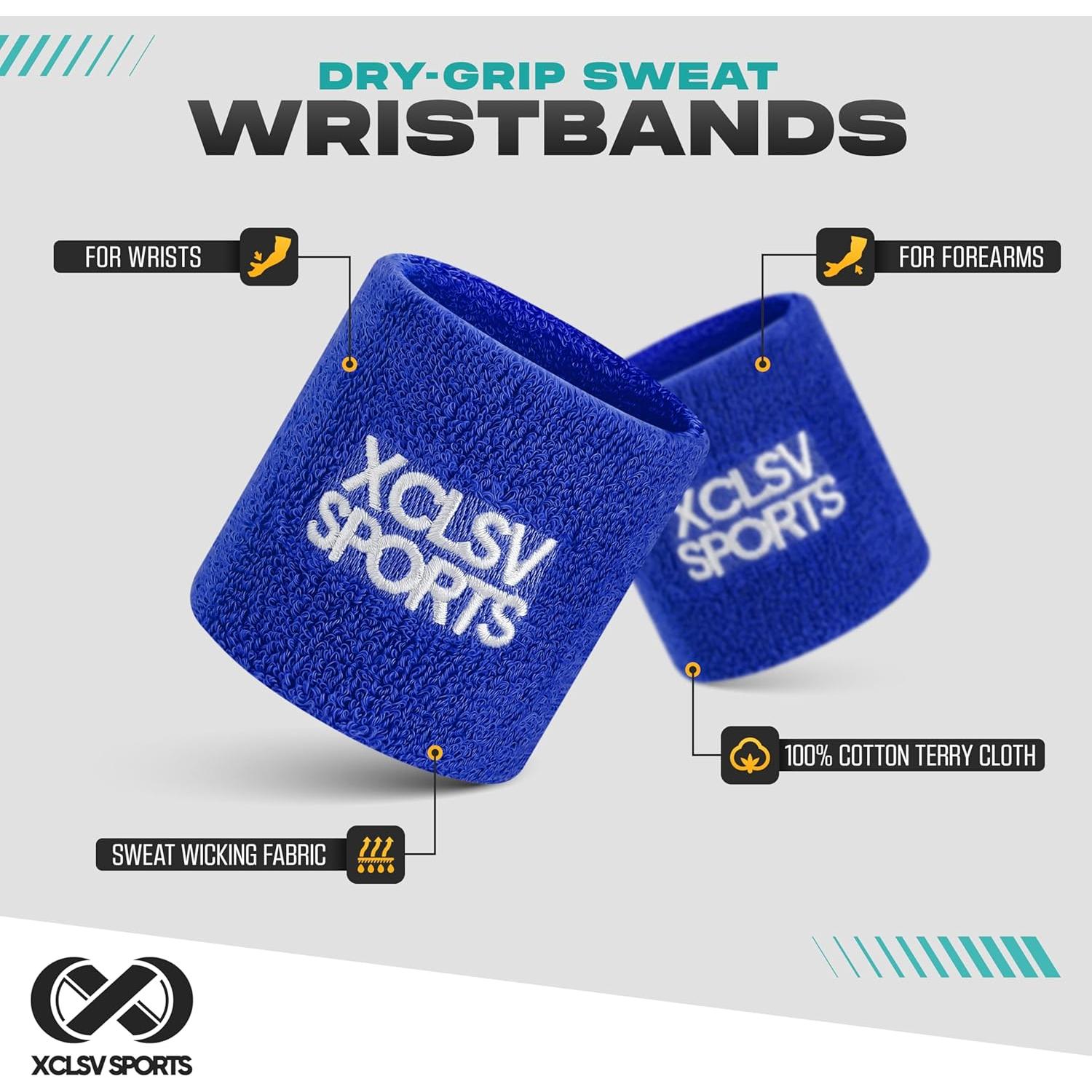 Banda de Sudor para Muñeca XCLSV SPORTS - 100% Algodón - 1 Par