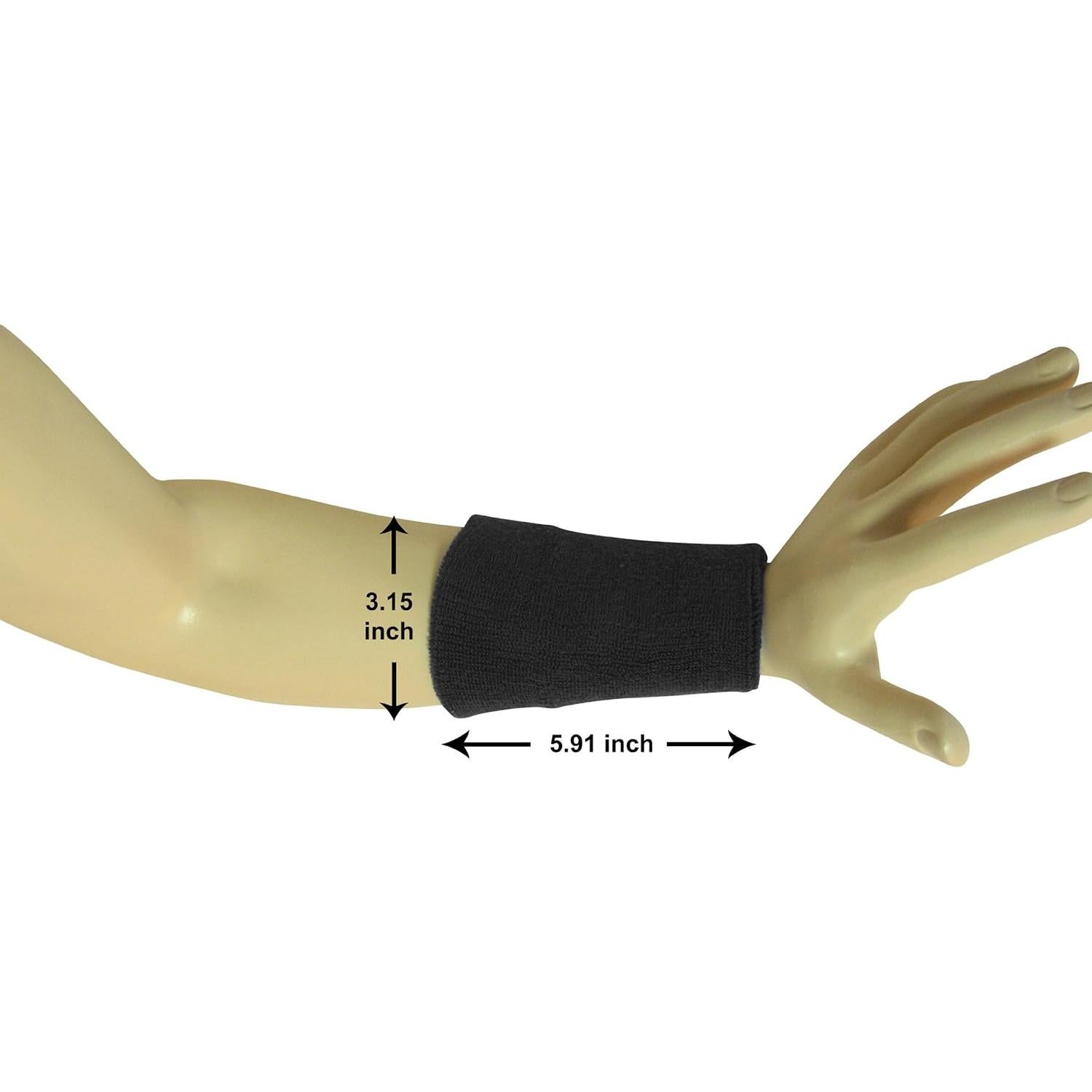 Banda de Muñeca Absorbente COUVER 15 cm Talla Única Negra