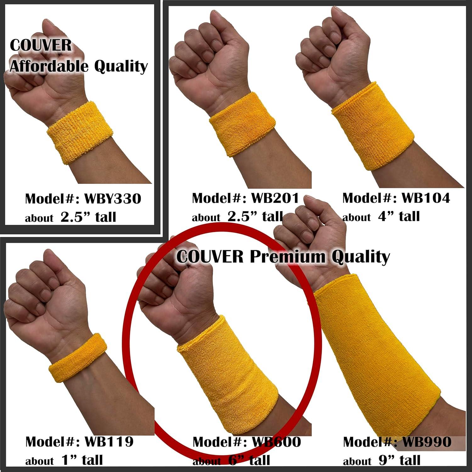 Banda de Muñeca Absorbente COUVER 15 cm Talla Única Negra