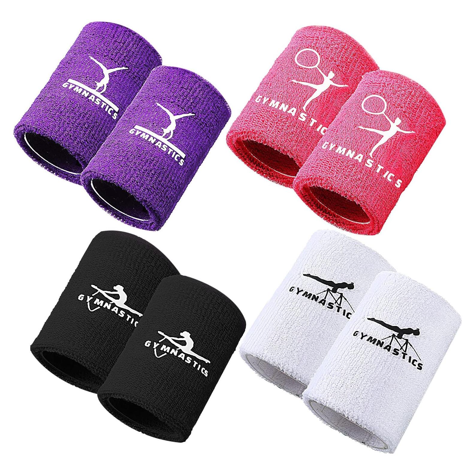 Muñequera de Gimnasia Charniol 4 Pares Coloridos 8x10 cm