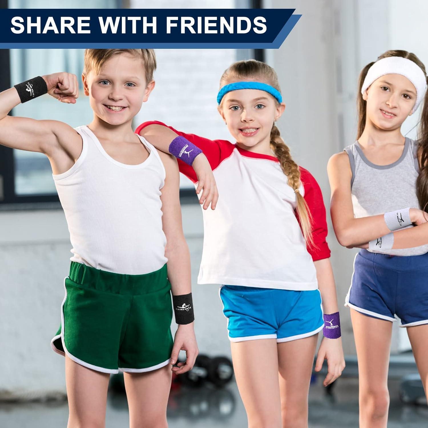 Muñequera de Gimnasia Charniol 4 Pares Coloridos 8x10 cm