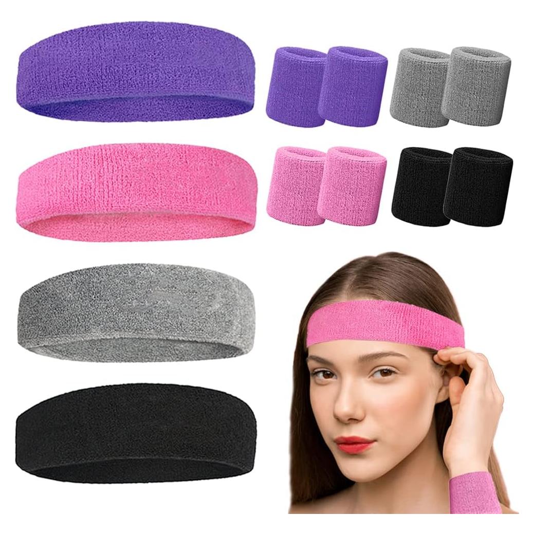 Bandas de Sudor Deportivas LoayBhok - 12 Piezas Coloridas