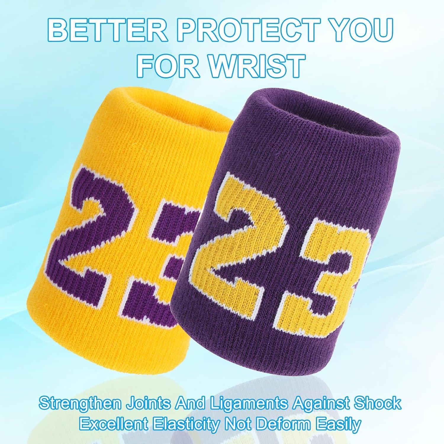 Banda de Sudor Deportiva PATIKIL Unisex 9x8cm Amarillo/Púrpura