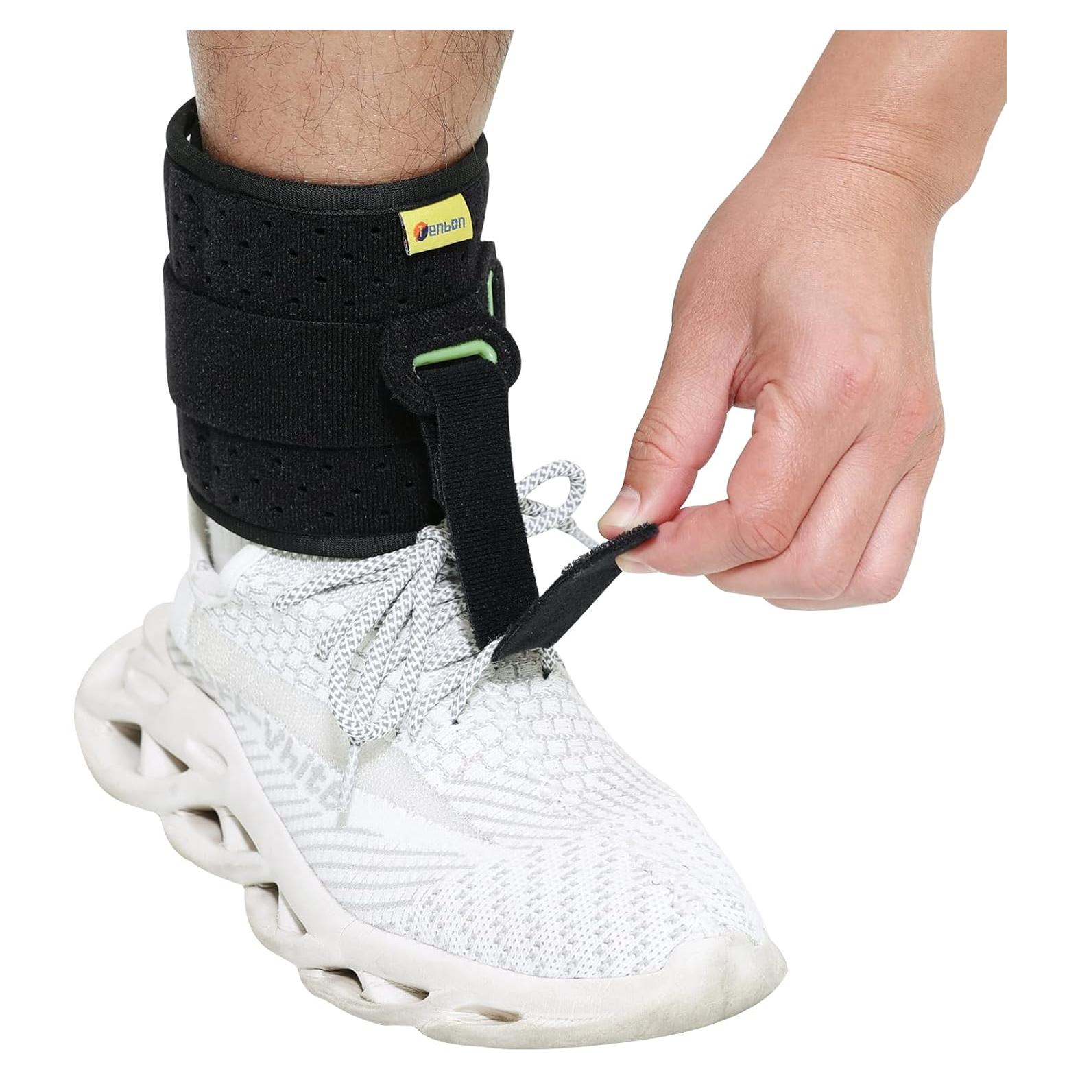Soporte de Tobillo Tenbon Férula Pie Caído Ajustable Negro