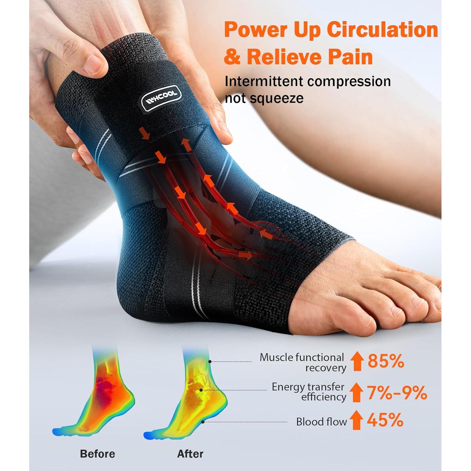 Faja de Compresión para Tobillo WHCOOL Grande Negra