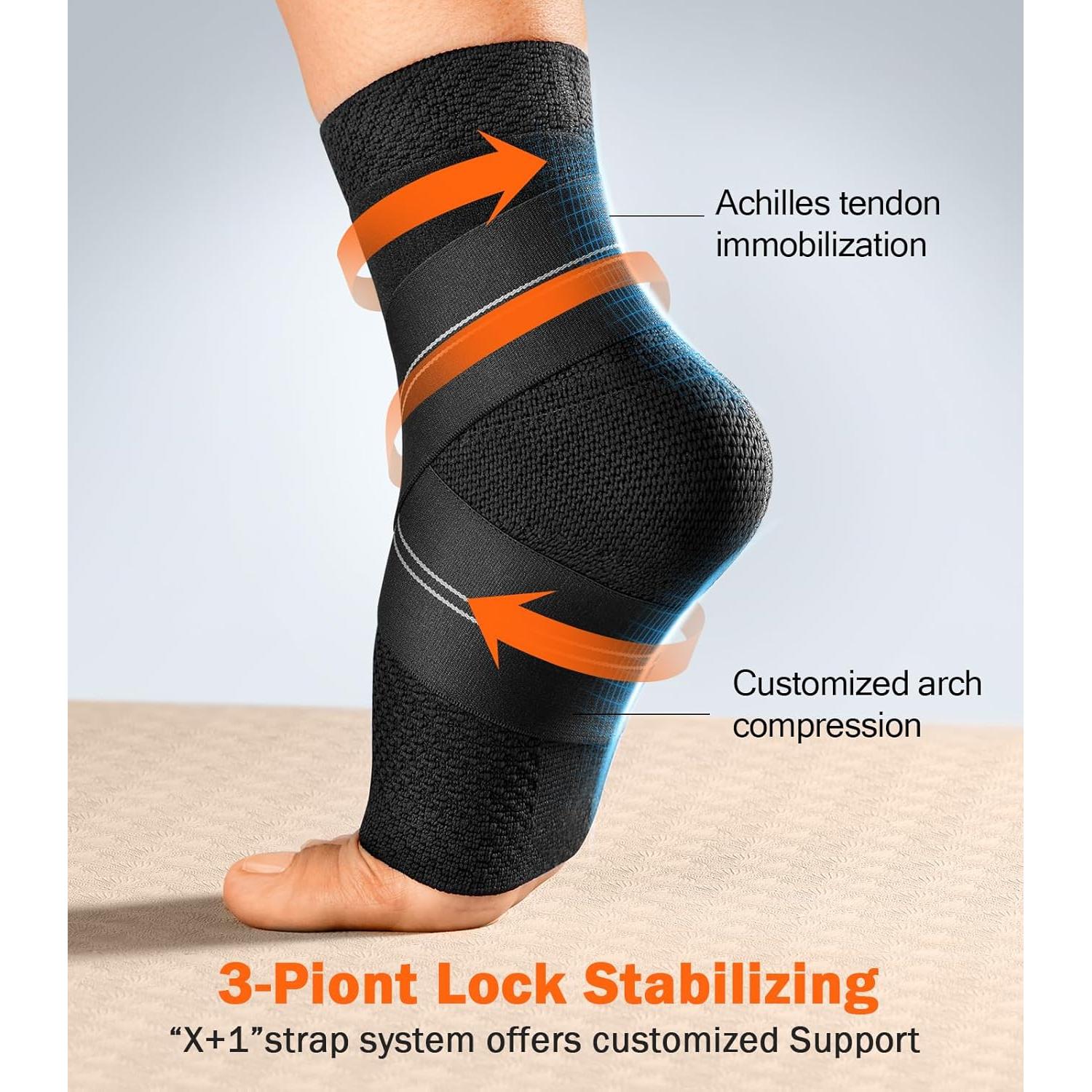 Faja de Compresión para Tobillo WHCOOL Grande Negra