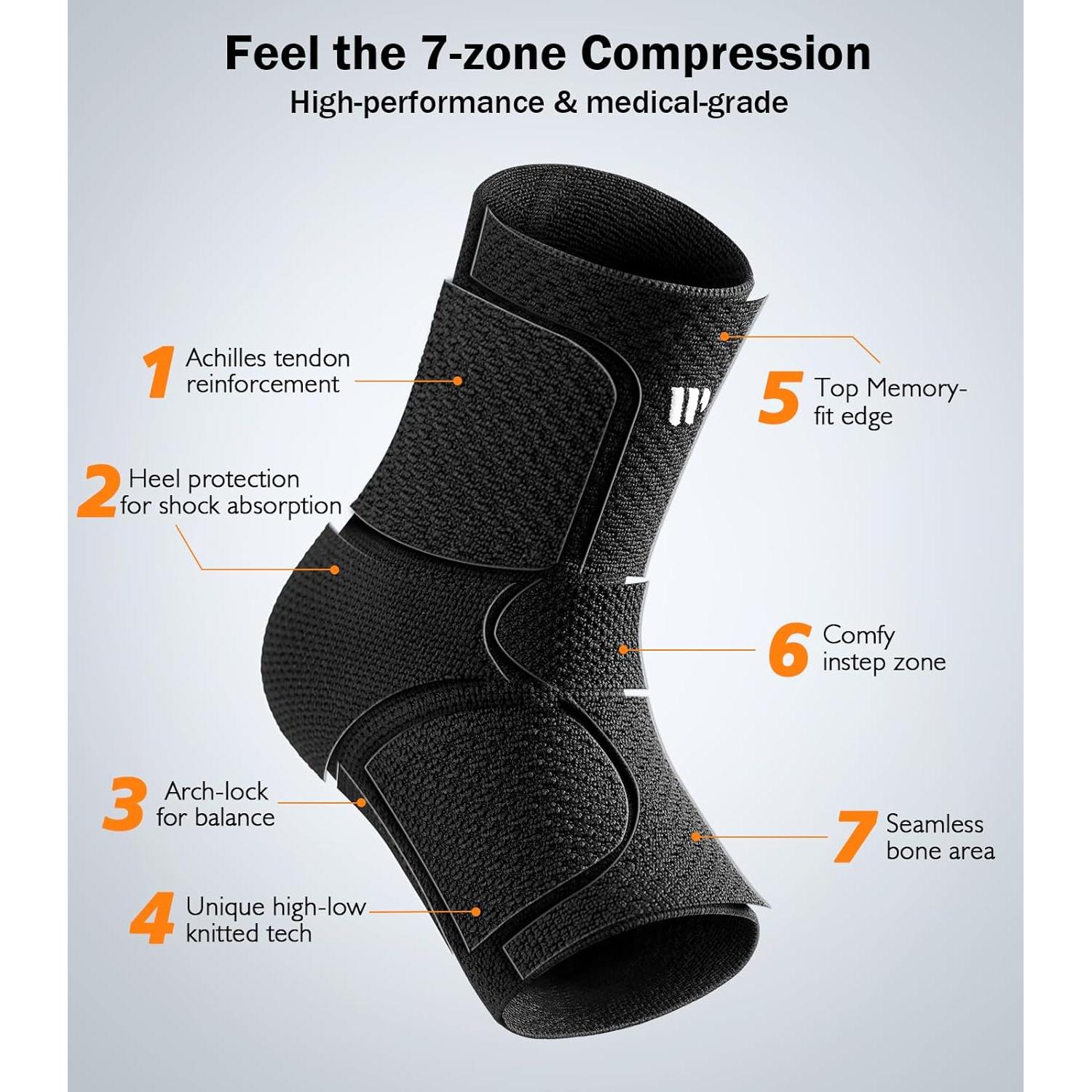 Faja de Compresión para Tobillo WHCOOL Grande Negra