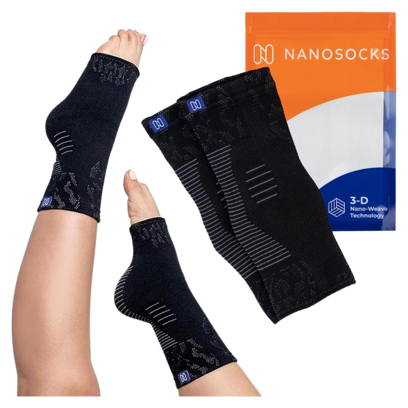 Calcetines de Compresión Sin Dedos NanoSocks Mediano Negro