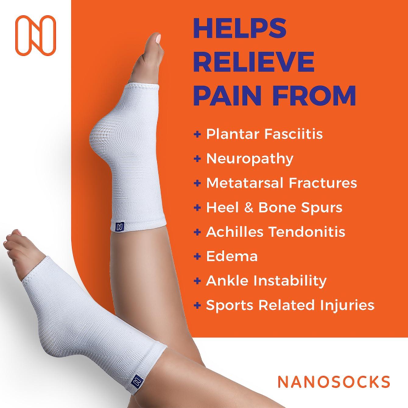 Calcetines de Compresión Sin Dedos NanoSocks Mediano Negro