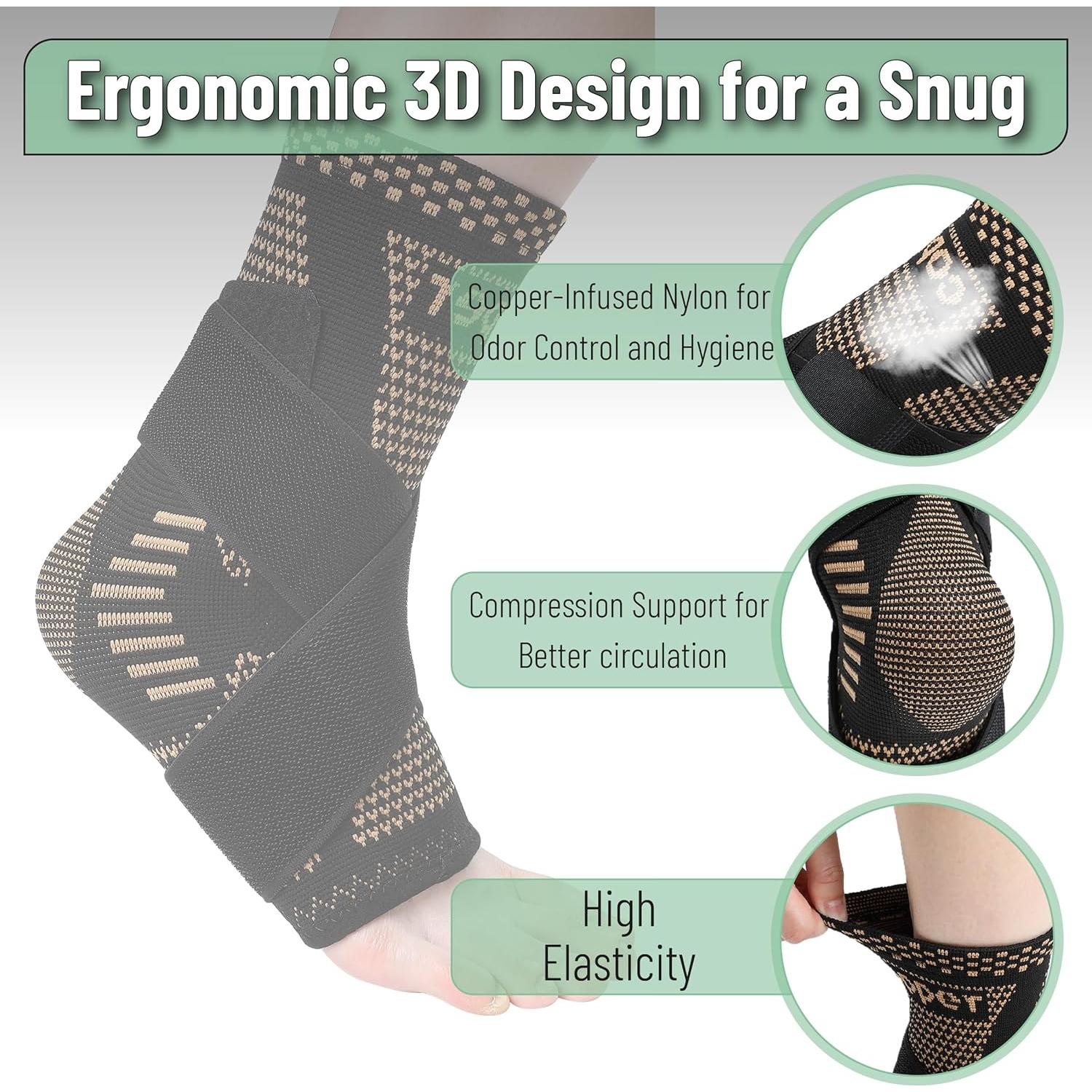 Férula para Tobillo DR JK Grande Cobre y Negro Compresión