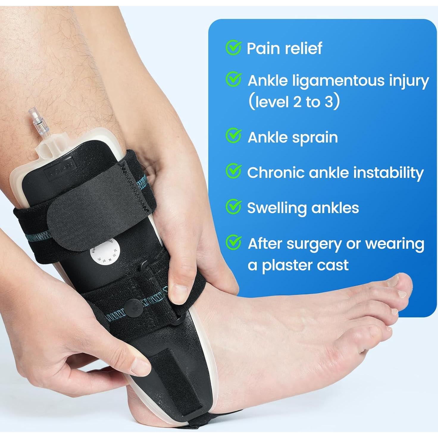 Soporte de Tobillo Velpeau Inflable para Esguince Pie Derecho