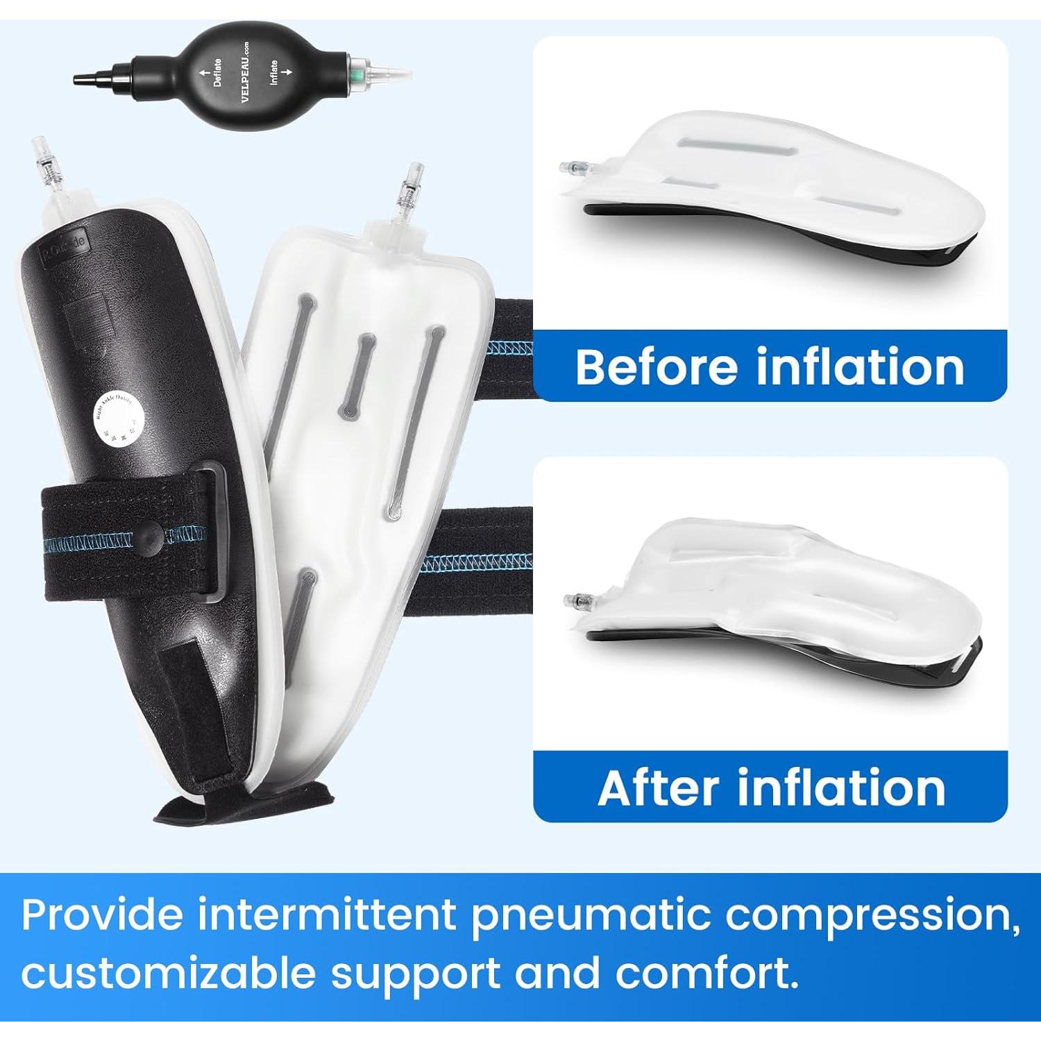 Soporte de Tobillo Velpeau Inflable para Esguince Pie Derecho