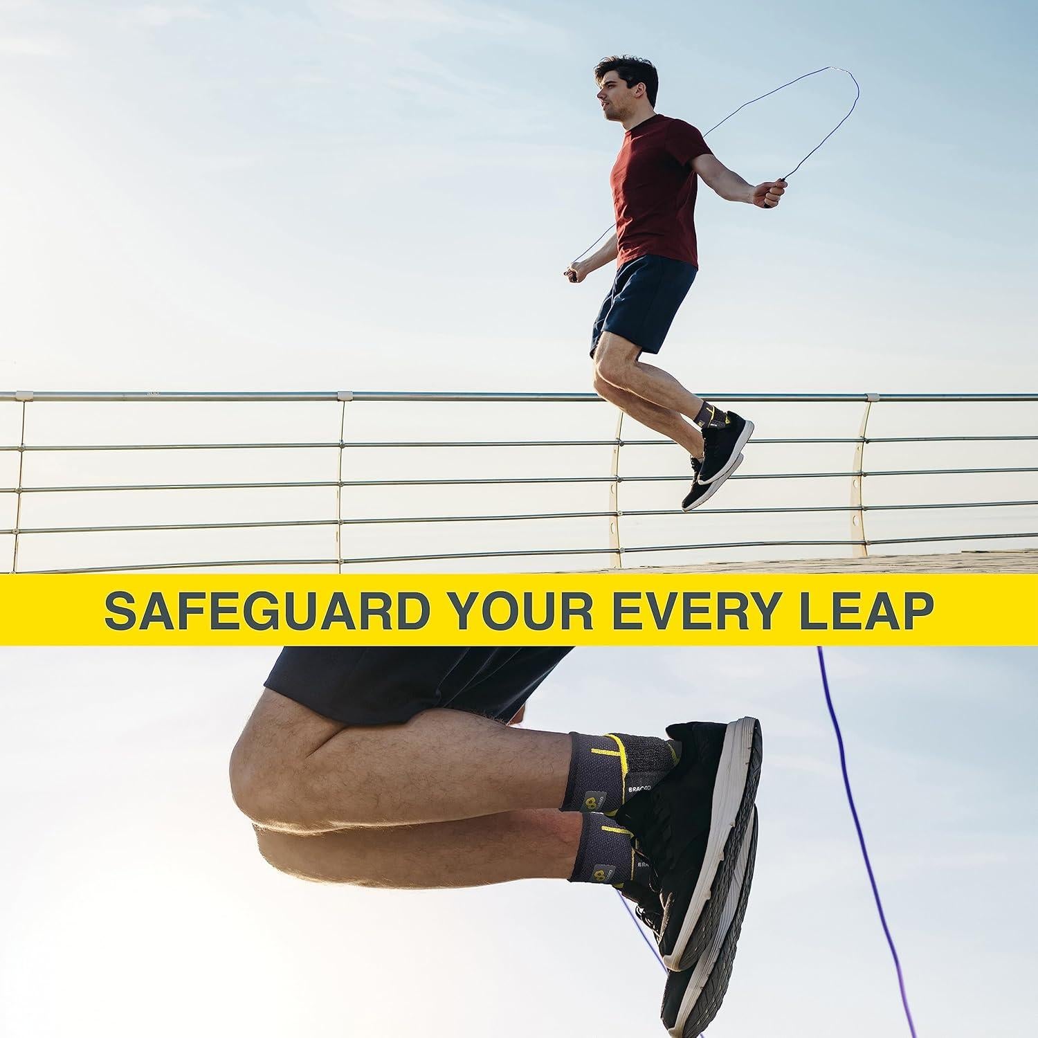 Bracoo Faja de Compresión para Tobillo FS60 Unisex Negro L/XL