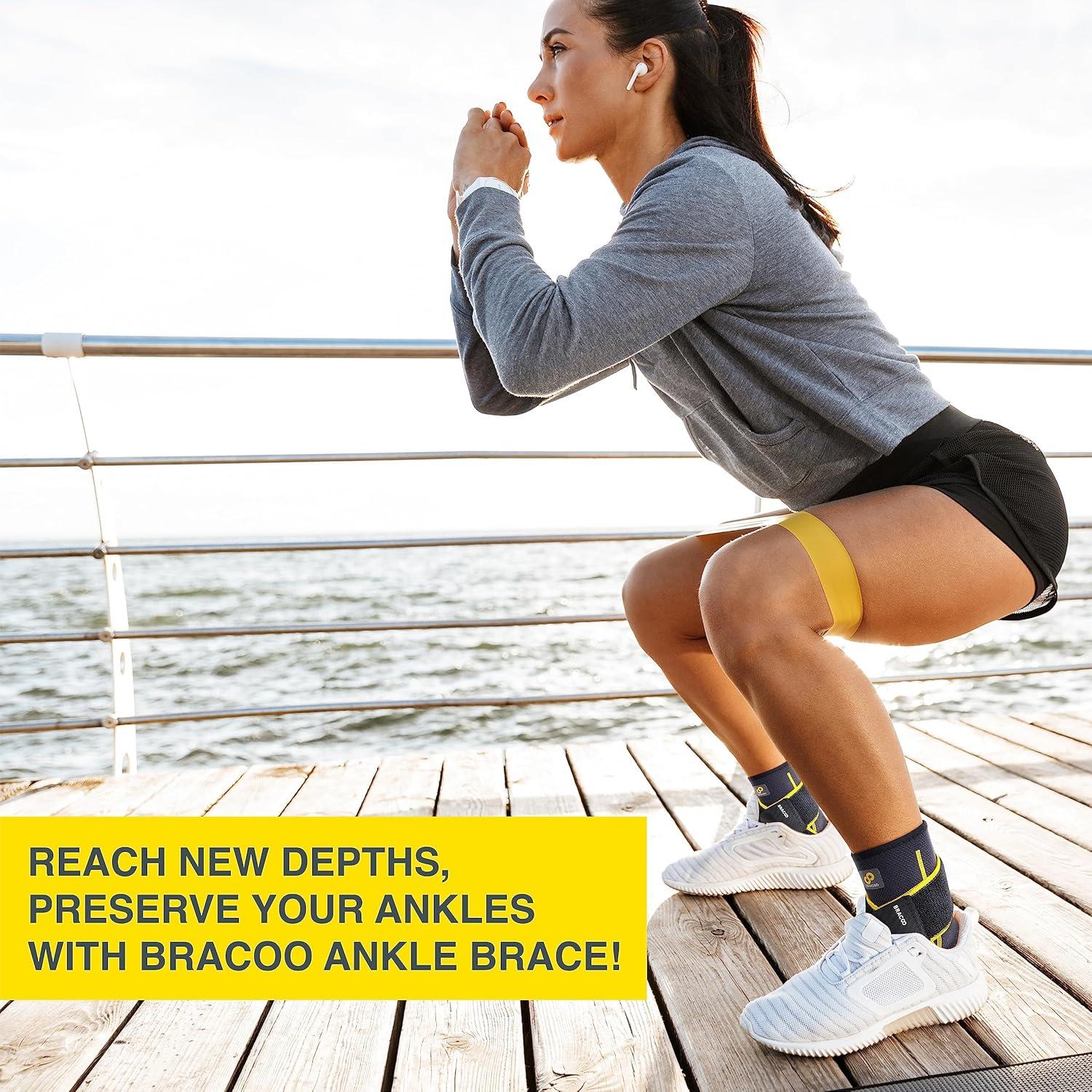 Bracoo Faja de Compresión para Tobillo FS60 Unisex Negro L/XL