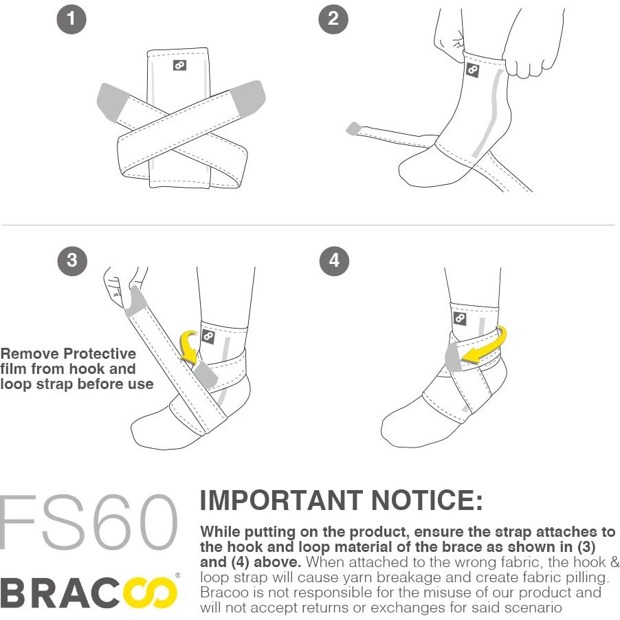 Bracoo Faja de Compresión para Tobillo FS60 Unisex Negro L/XL