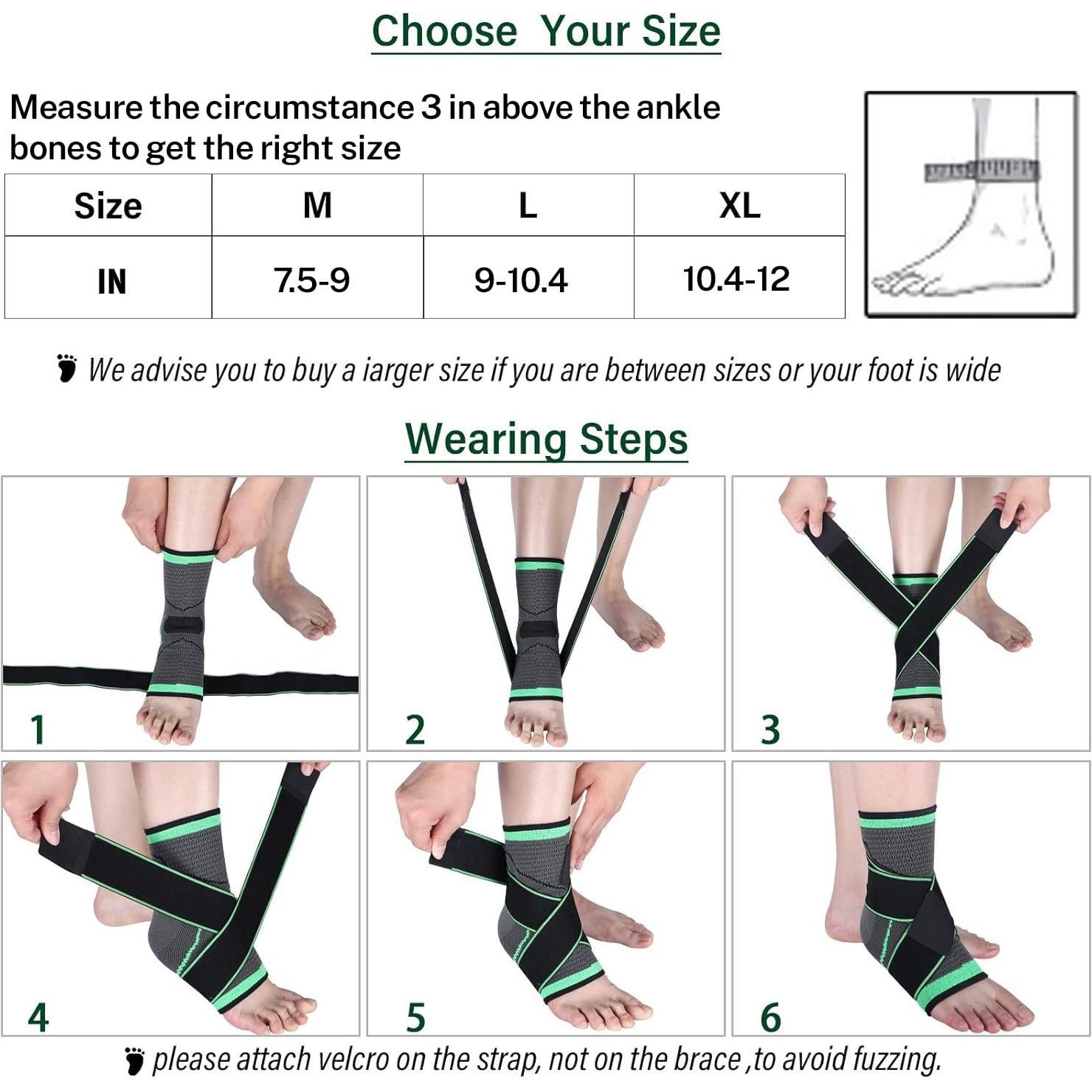 Soporte para Tobillo FDWYDZQ Ajustable X-Grande Compresión