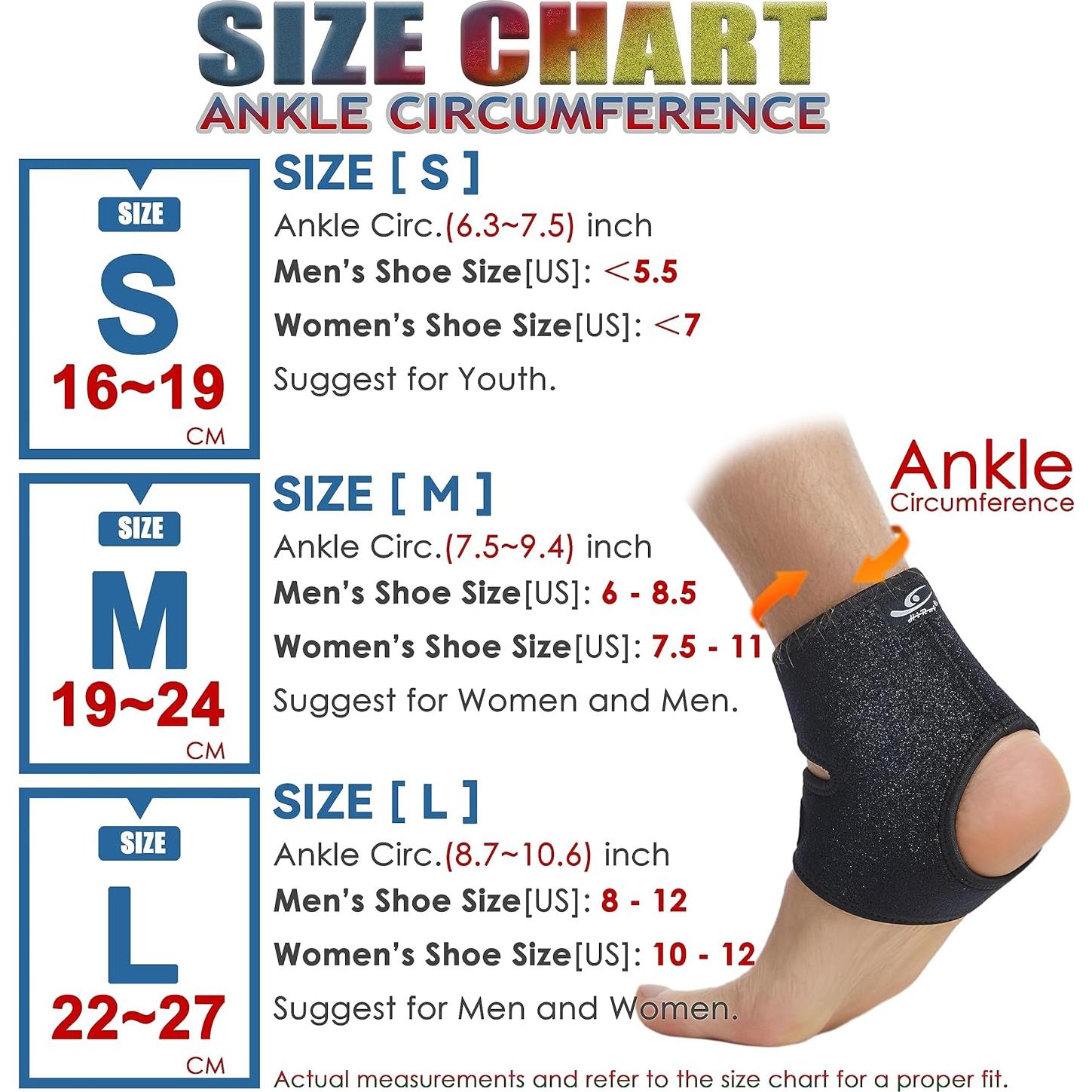 Faja de soporte para tobillo HiRui - Neopreno transpirable - Pequeño