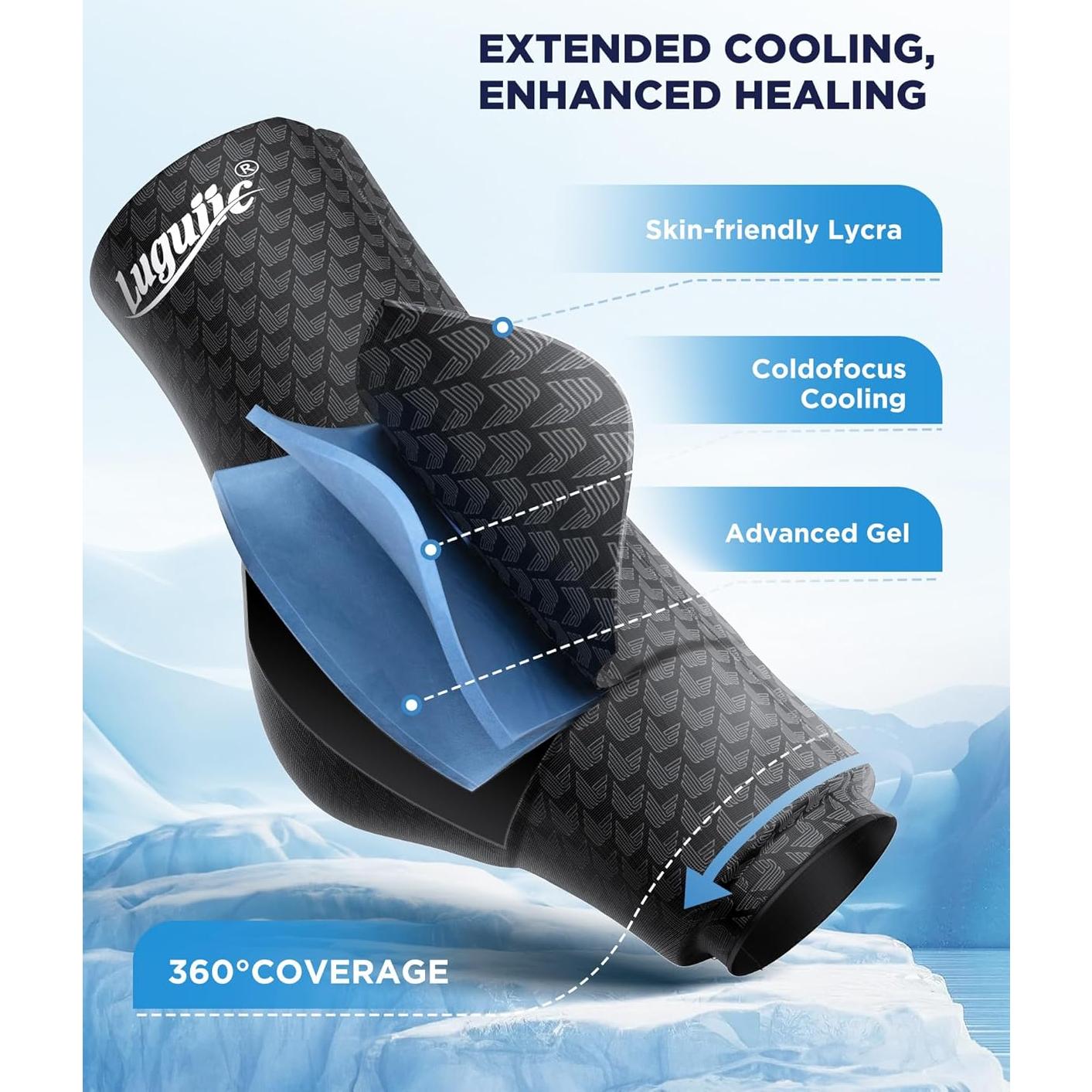 Funda de Hielo para Tobillo Luguiic XL con Gel Doble para Esguince