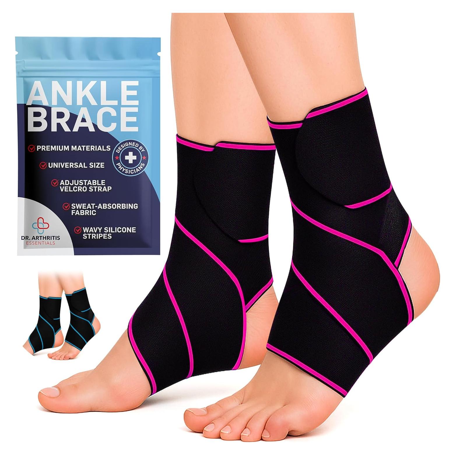 Soporte para Tobillo Dr. Arthritis Rosa 2 Paquete - Estabilizador