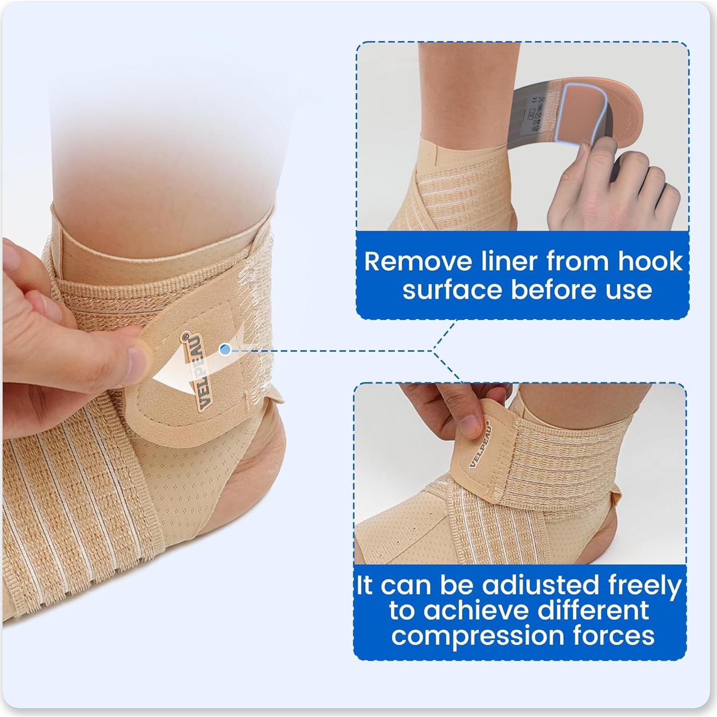 Faja de Soporte para Tobillo Velpeau Caqui Regular Compresión