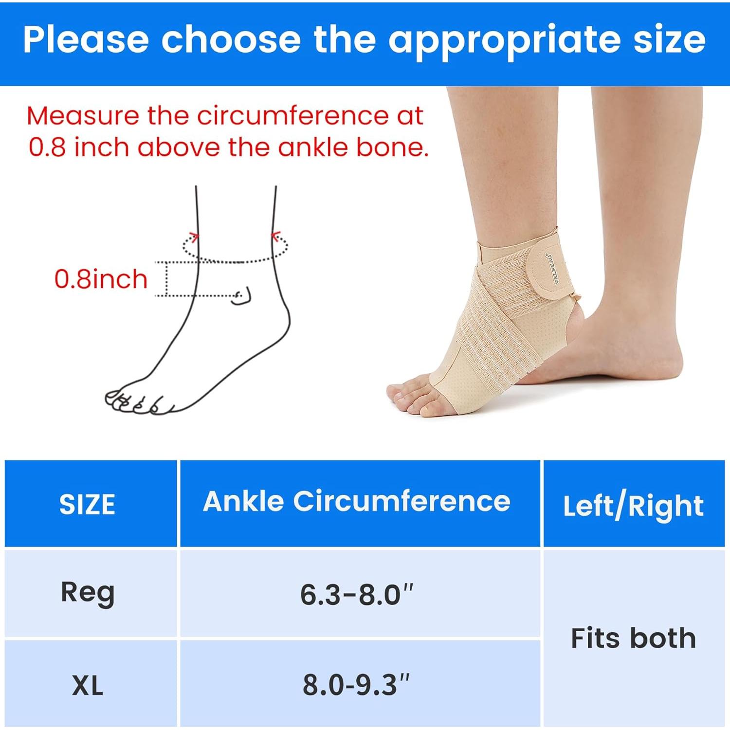 Faja de Soporte para Tobillo Velpeau Caqui Regular Compresión