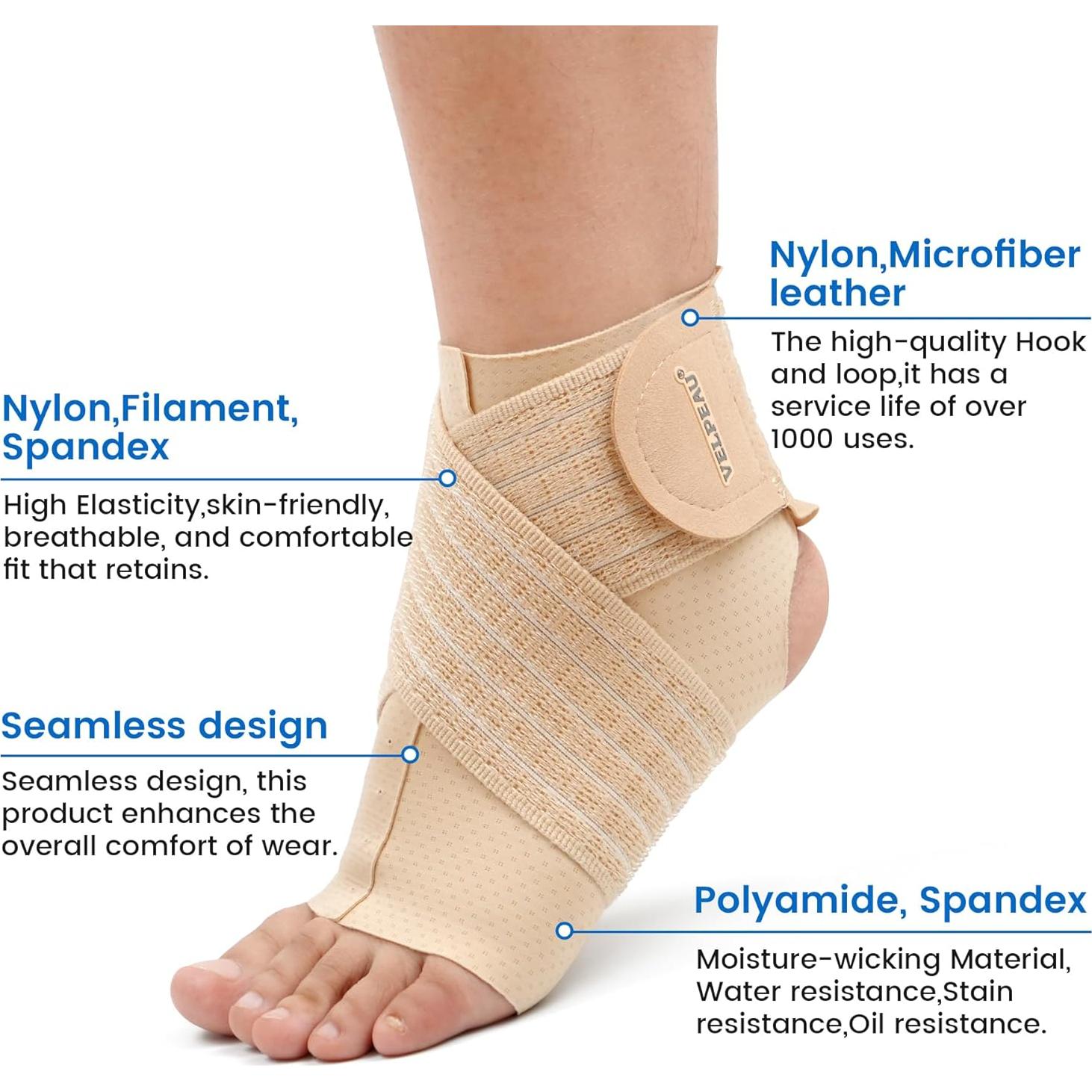 Faja de Soporte para Tobillo Velpeau Caqui Regular Compresión