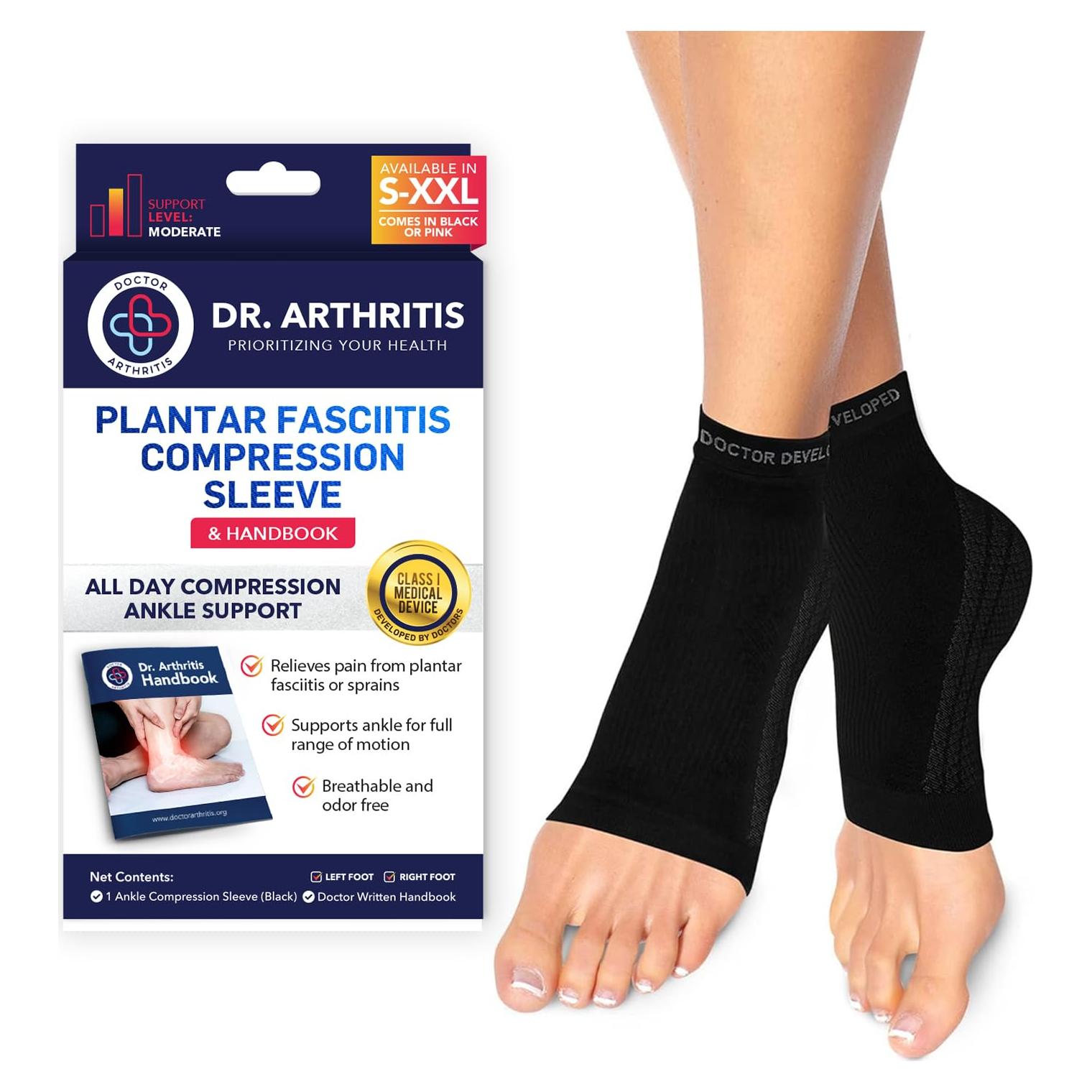 Calcetines de Compresión para Fascitis Plantar Cheers - Negro M