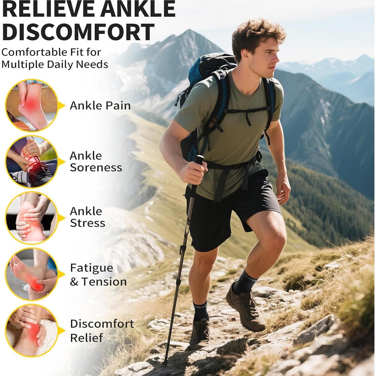 Soportes para Tobillo CAMBIVO con Compresión 15-20 mmHg Negro