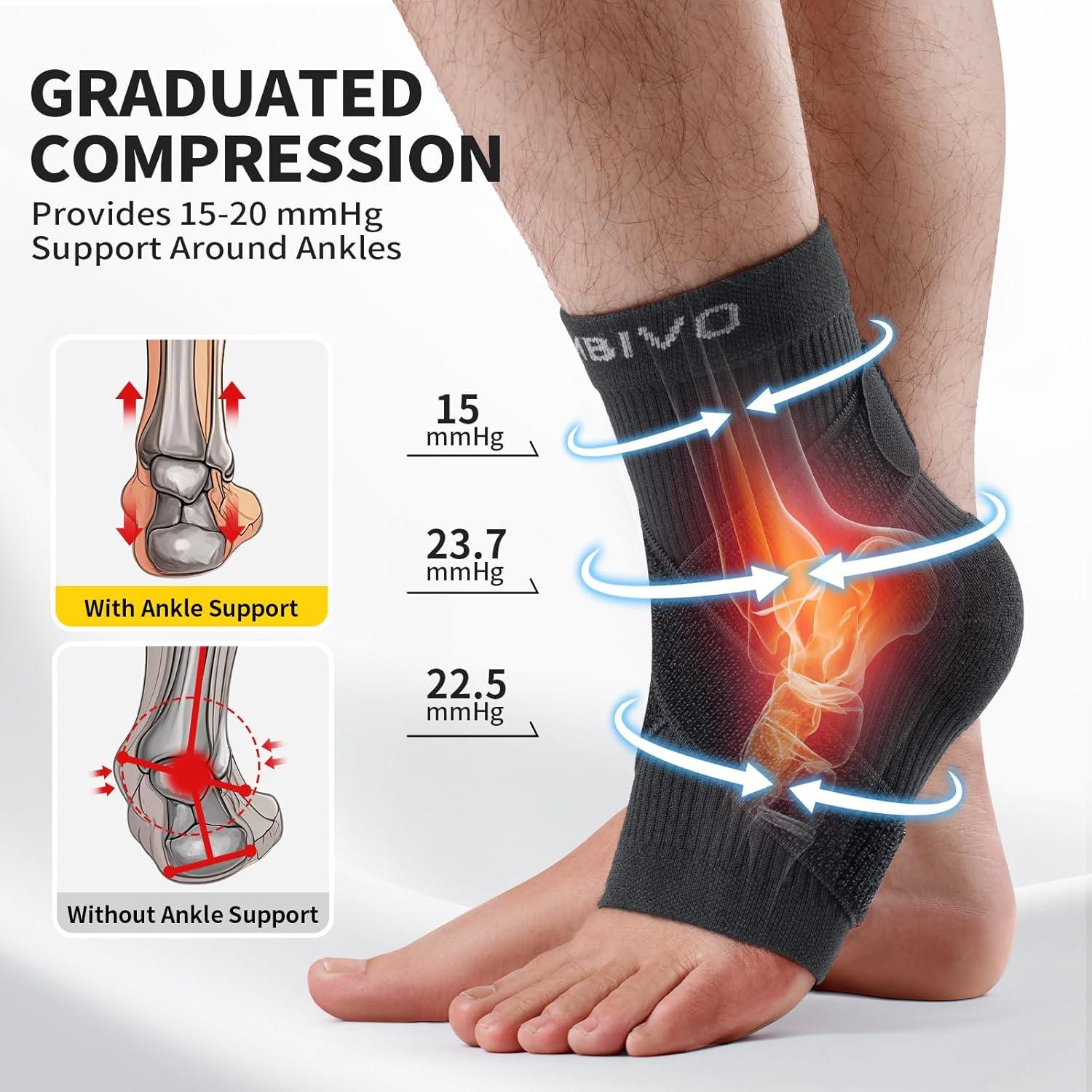 Soportes para Tobillo CAMBIVO con Compresión 15-20 mmHg Negro