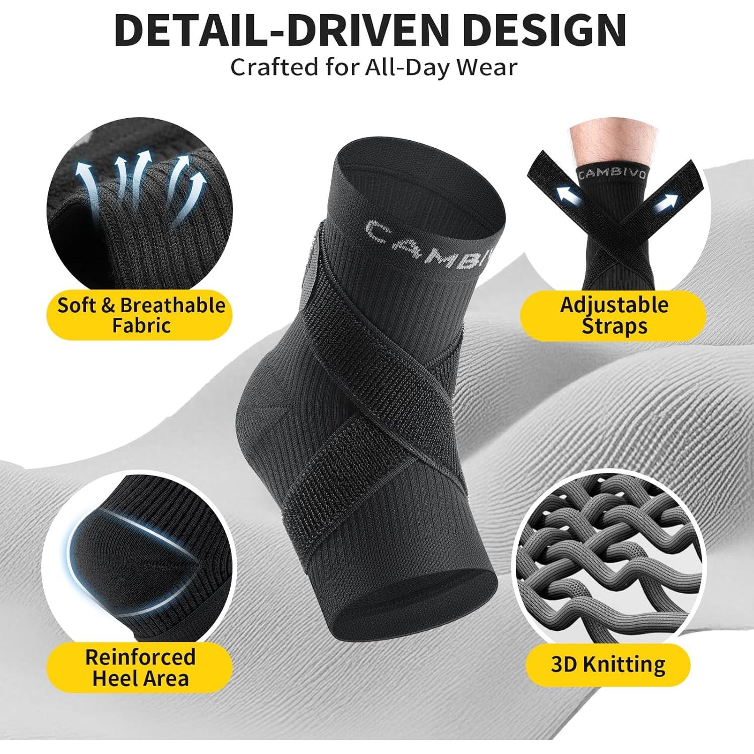 Soportes para Tobillo CAMBIVO con Compresión 15-20 mmHg Negro