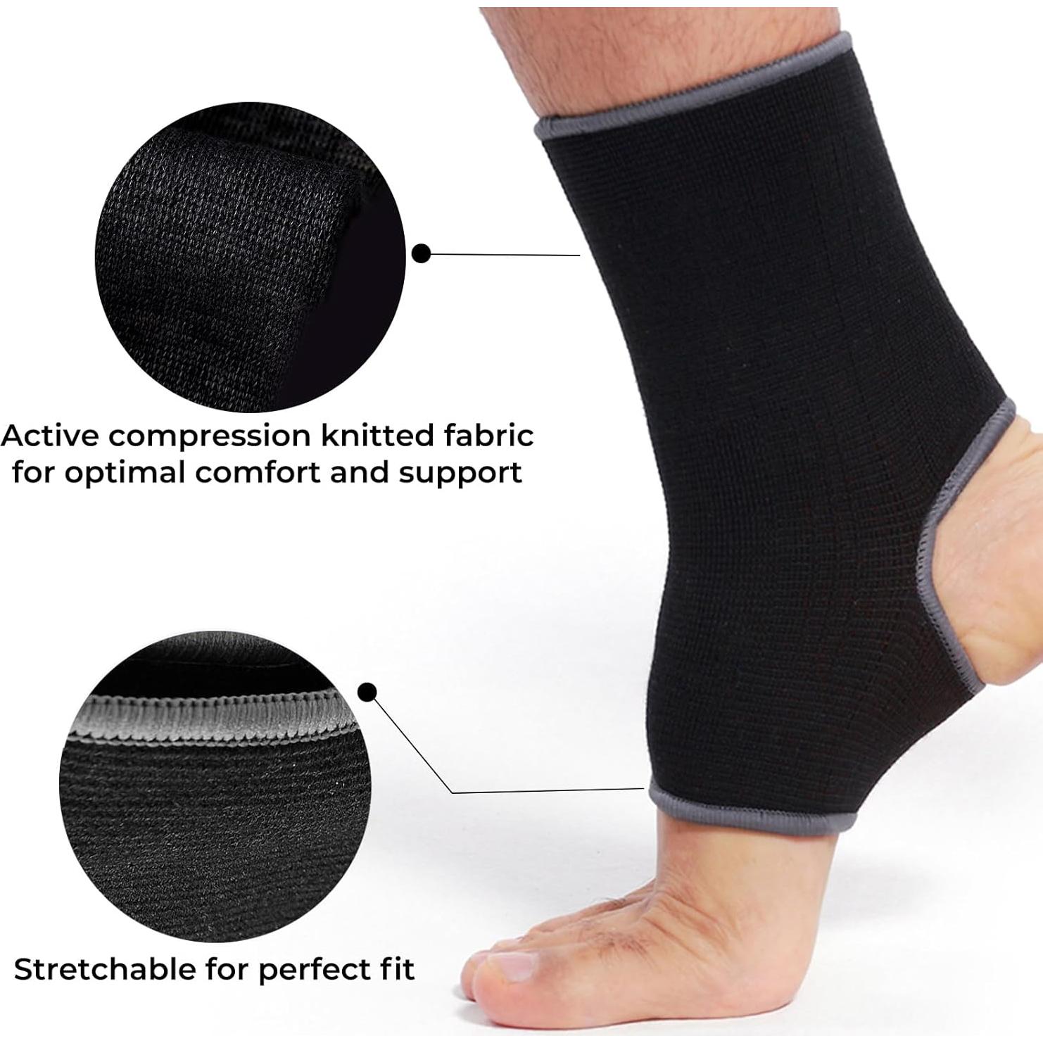 Manga de Soporte para Tobillo NeoTech Care - Compresión Media - Talla L - Color Negro