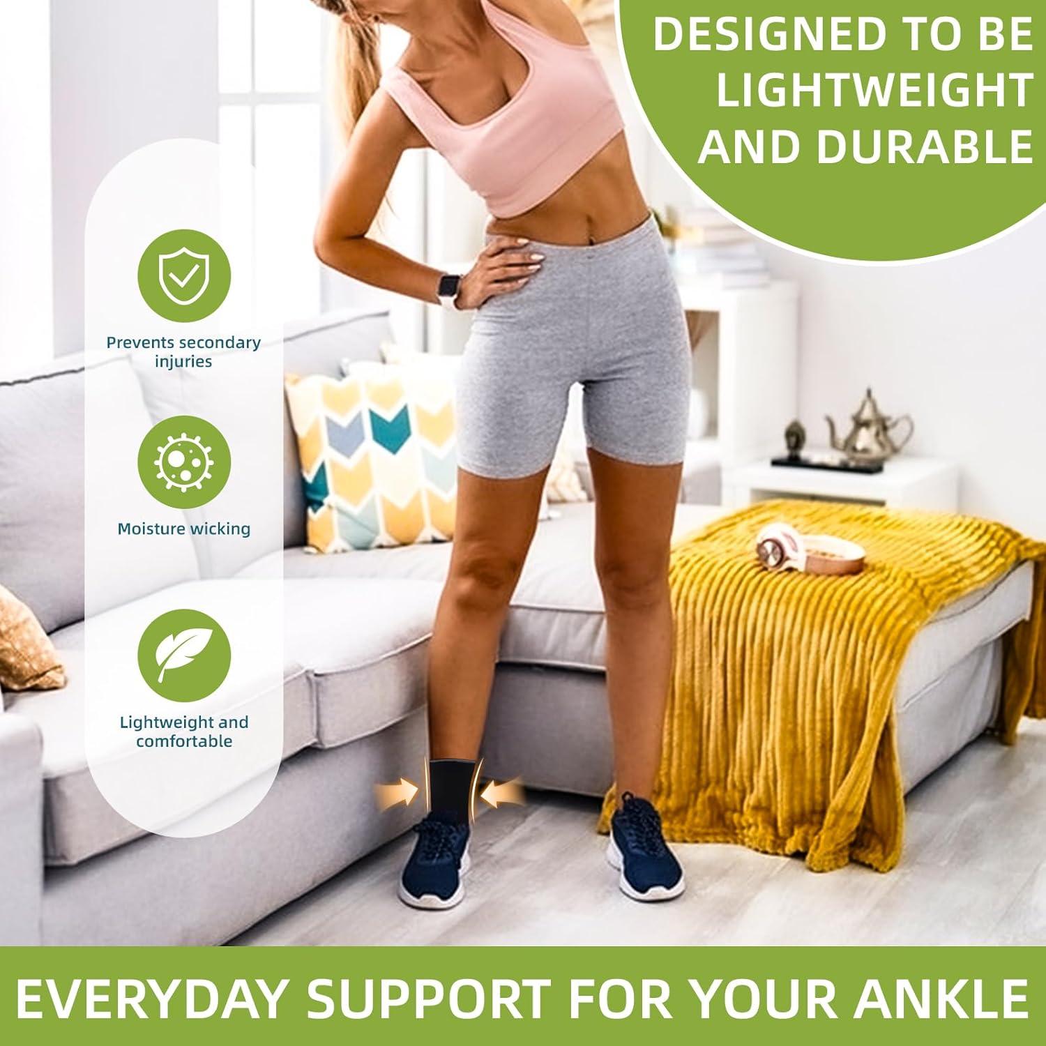 Manga de Soporte para Tobillo NeoTech Care - Compresión Media - Talla L - Color Negro