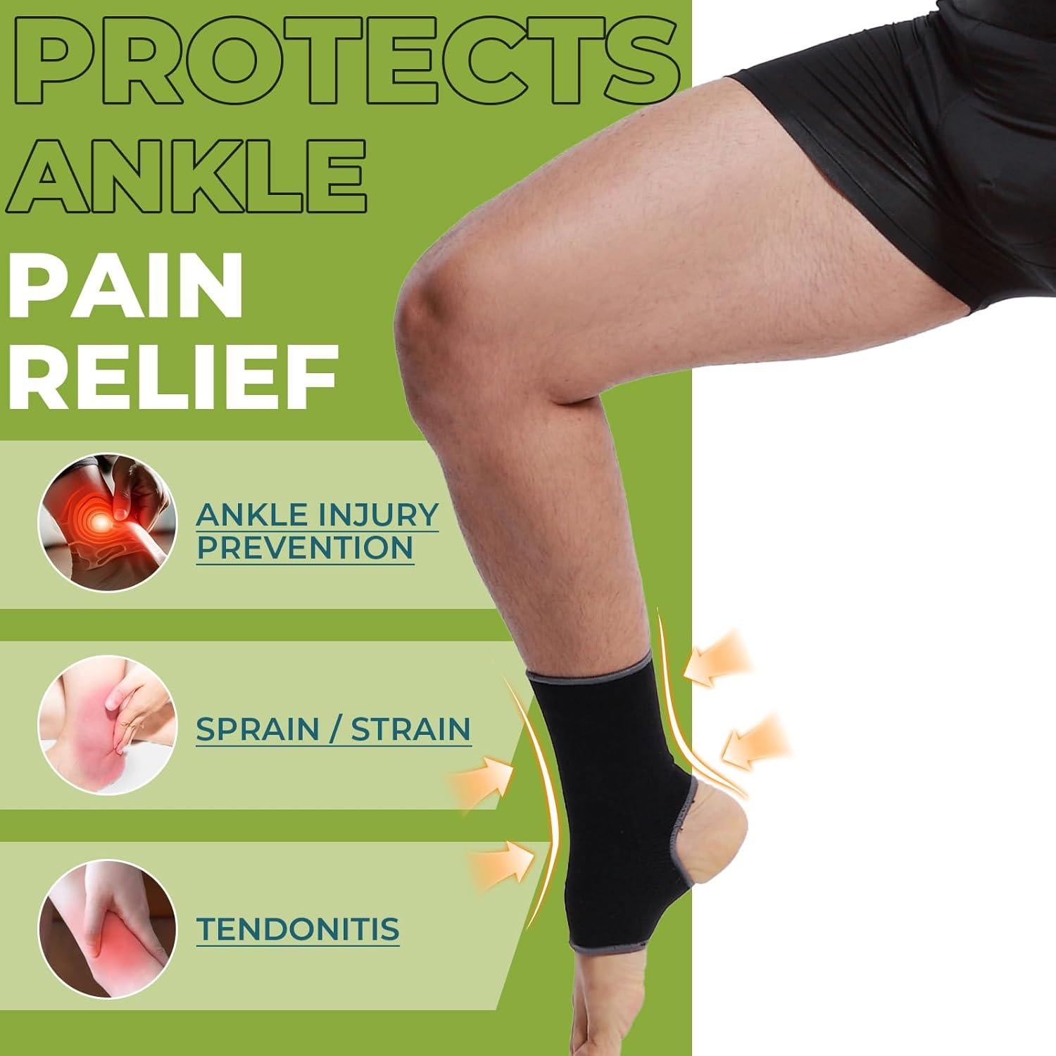 Manga de Soporte para Tobillo NeoTech Care - Compresión Media - Talla L - Color Negro