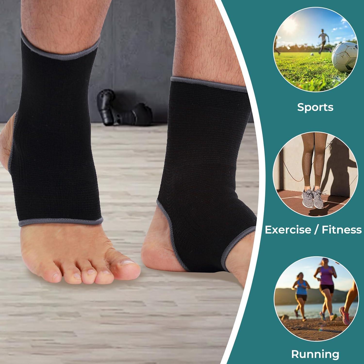 Manga de Soporte para Tobillo NeoTech Care - Compresión Media - Talla L - Color Negro