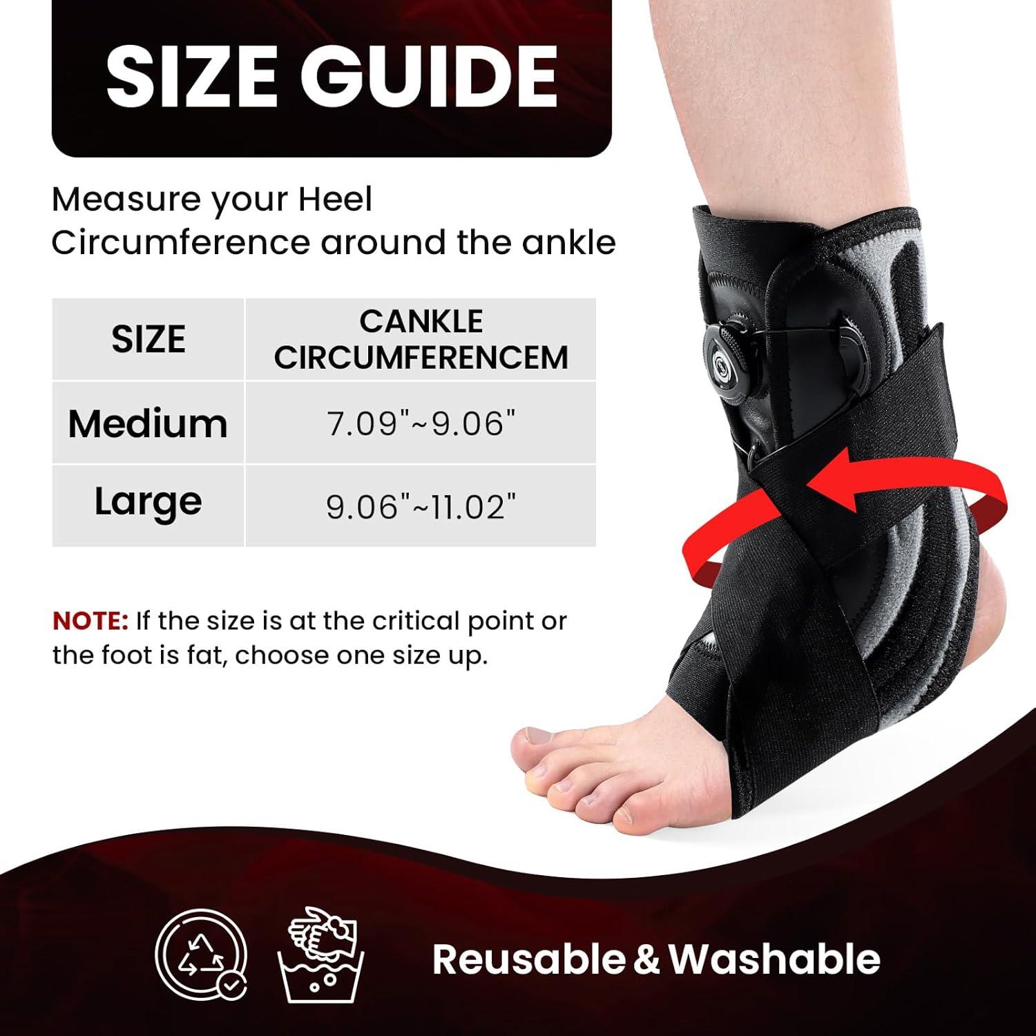 Faja para Tobillo Welnove Soporte Metálico Mediana Negra