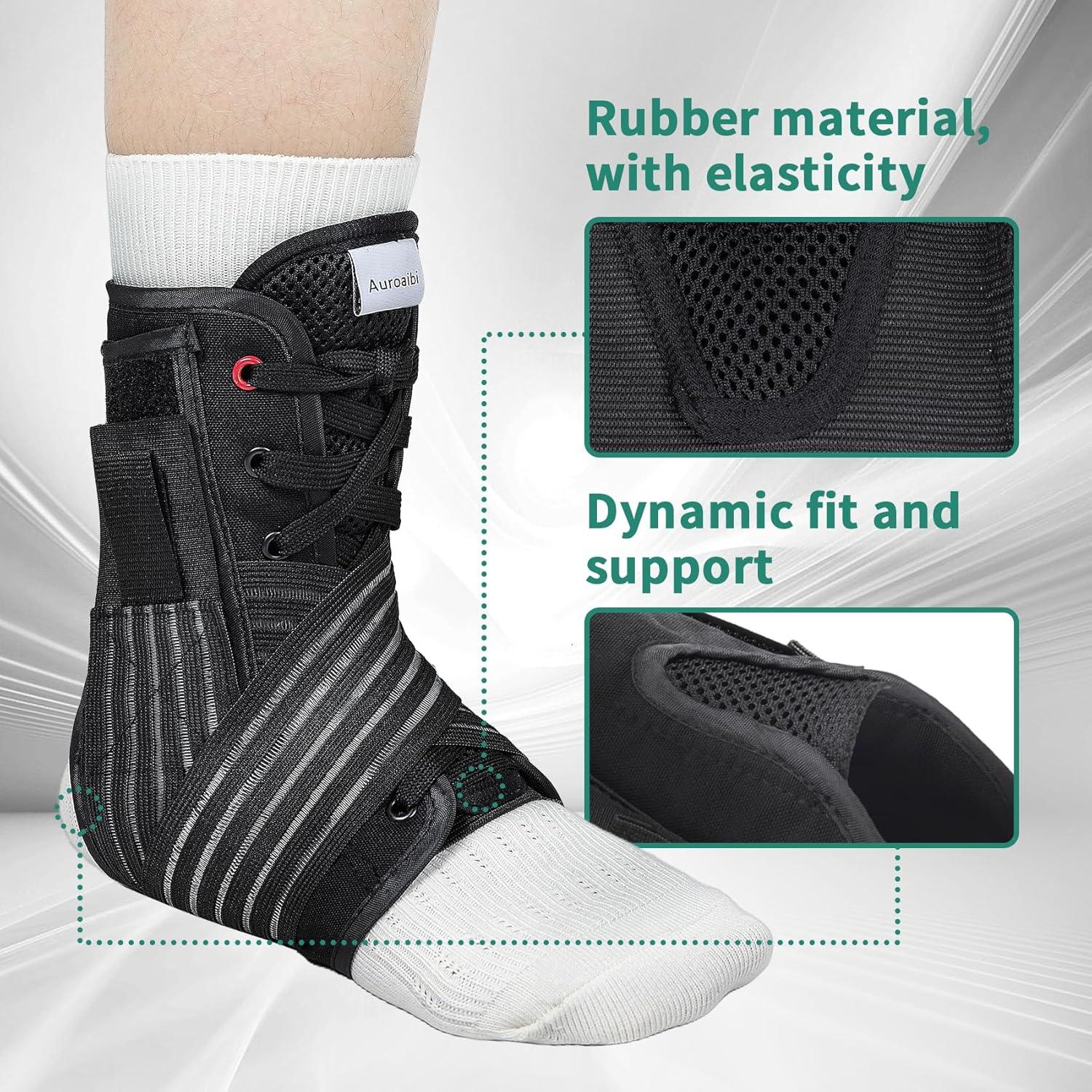 Soporte para Tobillo Ajustable Auroaibi Negro para Lesiones