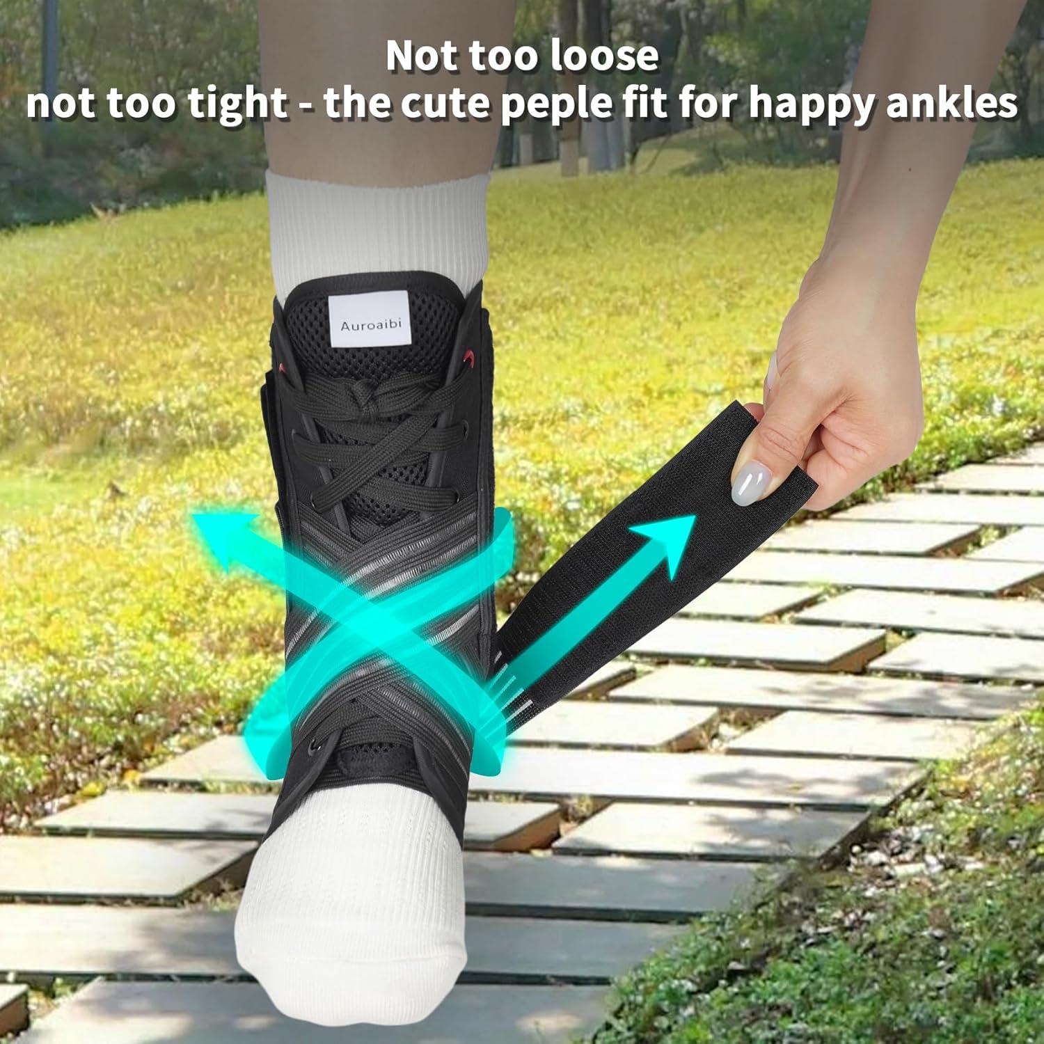 Soporte para Tobillo Ajustable Auroaibi Negro para Lesiones