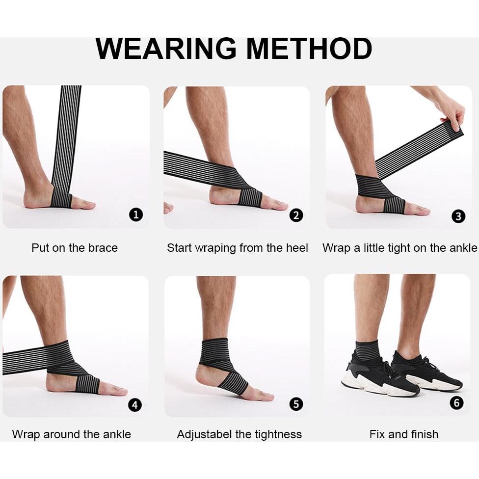 Soporte de Tobillo Ajustable SUJAYU para Esguince - Negro