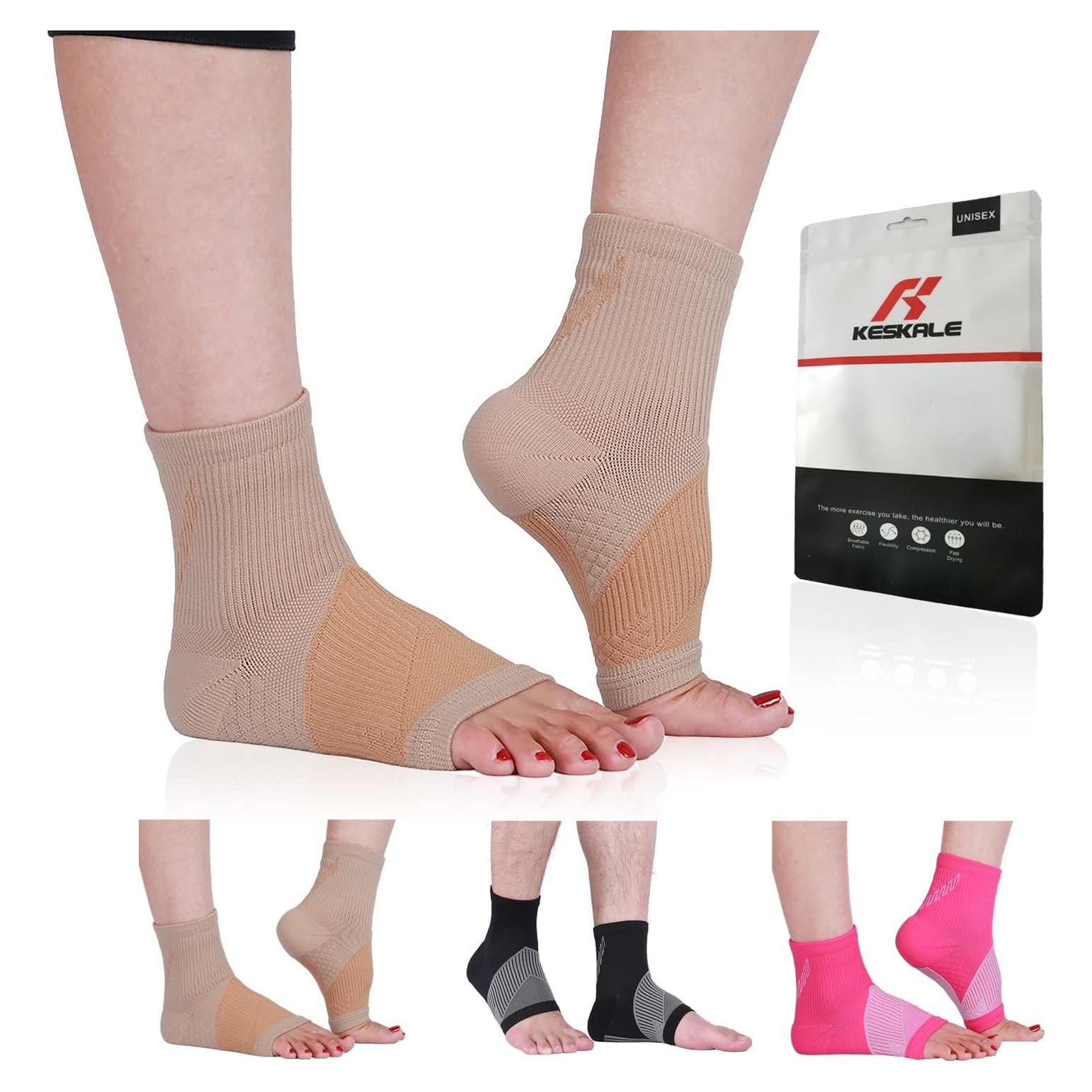 Calcetines de compresión Keskale unisex 3 pares beige M