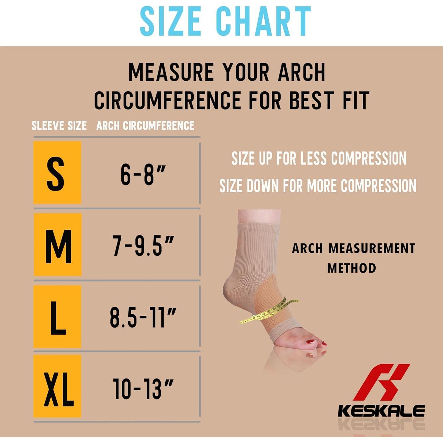 Calcetines de compresión Keskale unisex 3 pares beige M